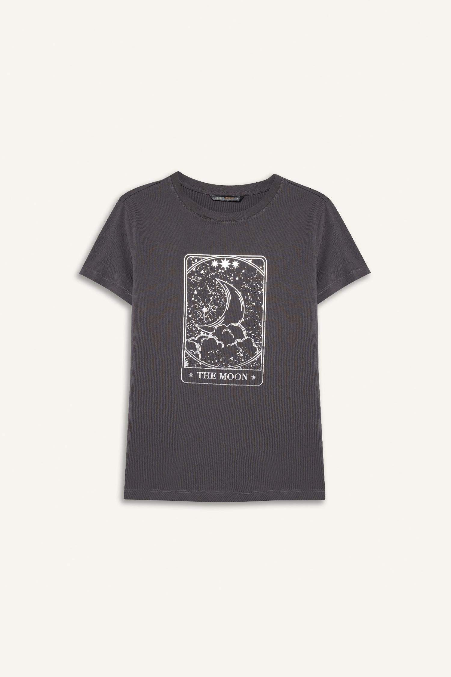 Футболка с круглым вырезом и принтом