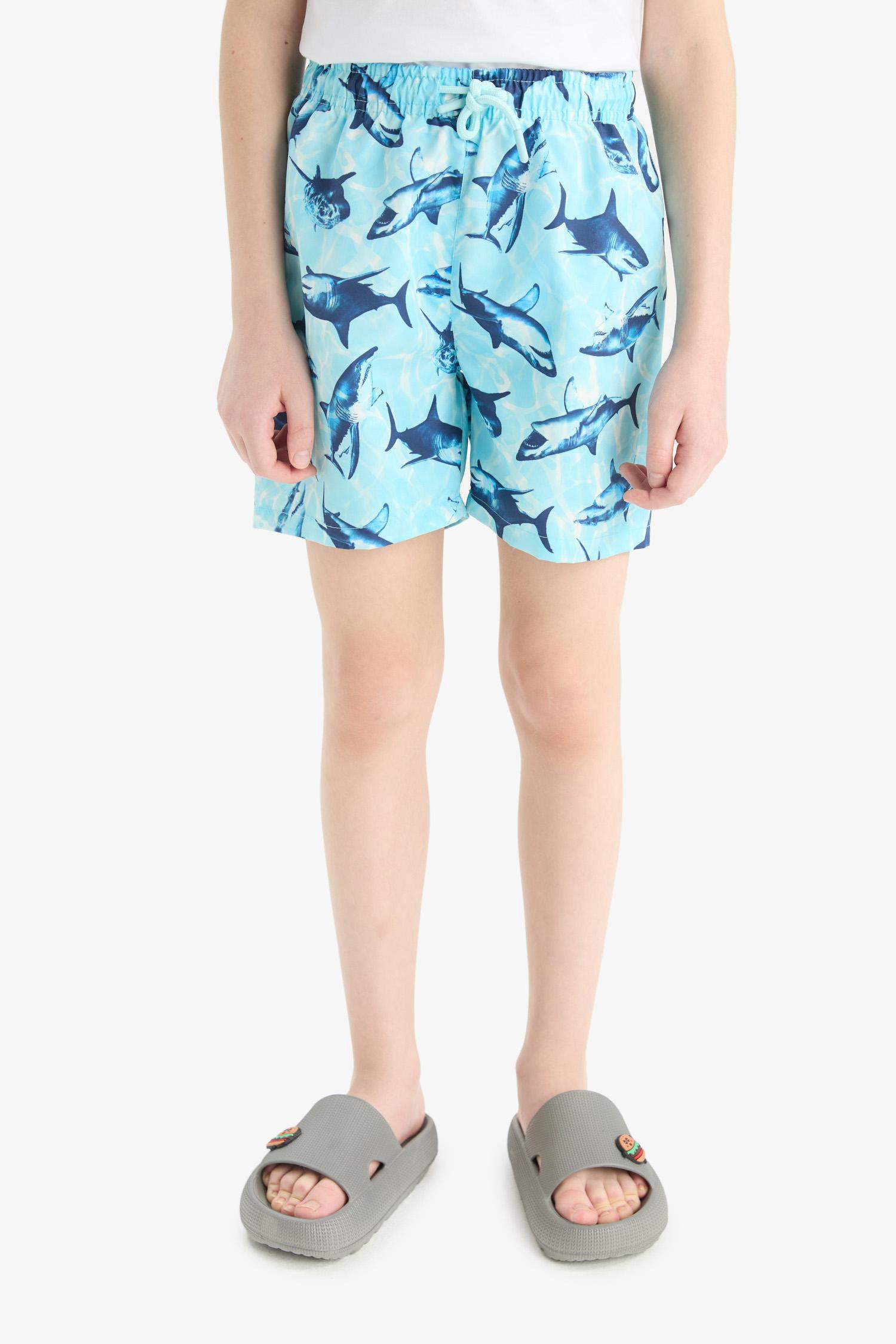 شورت بحر اولادي بطبعة سمك