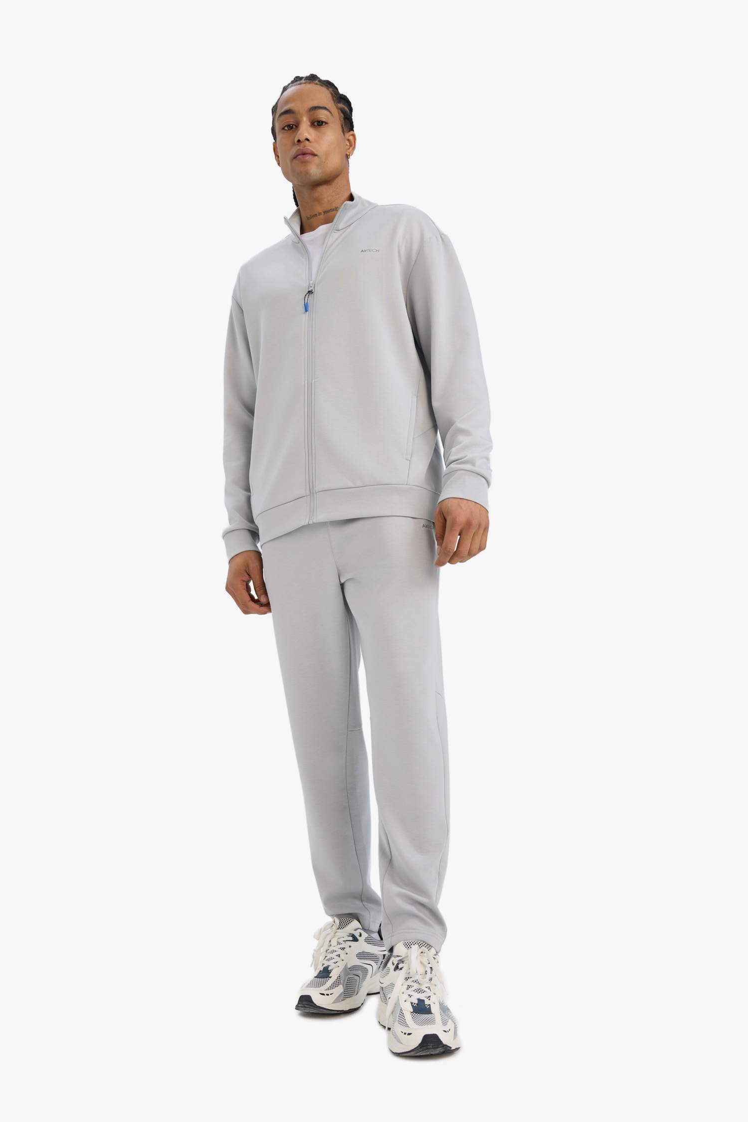 DeFactoFit Standard Fit Stand Collar Printed Cardigan