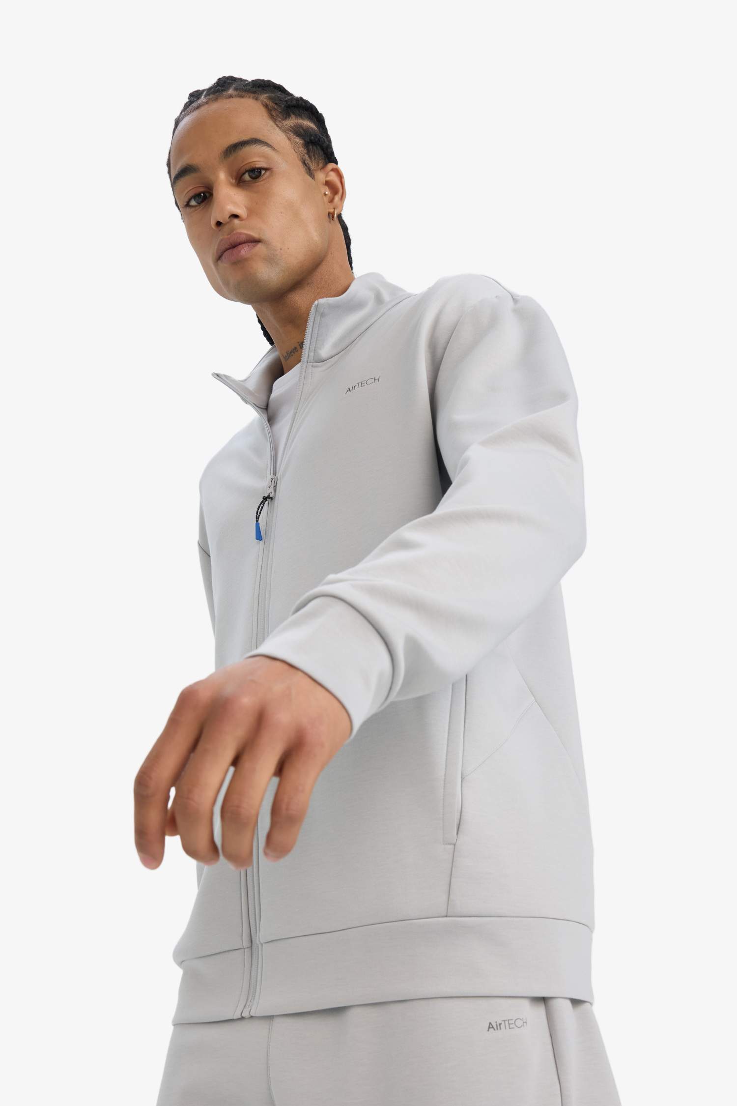 DeFactoFit Standard Fit Stand Collar Printed Cardigan