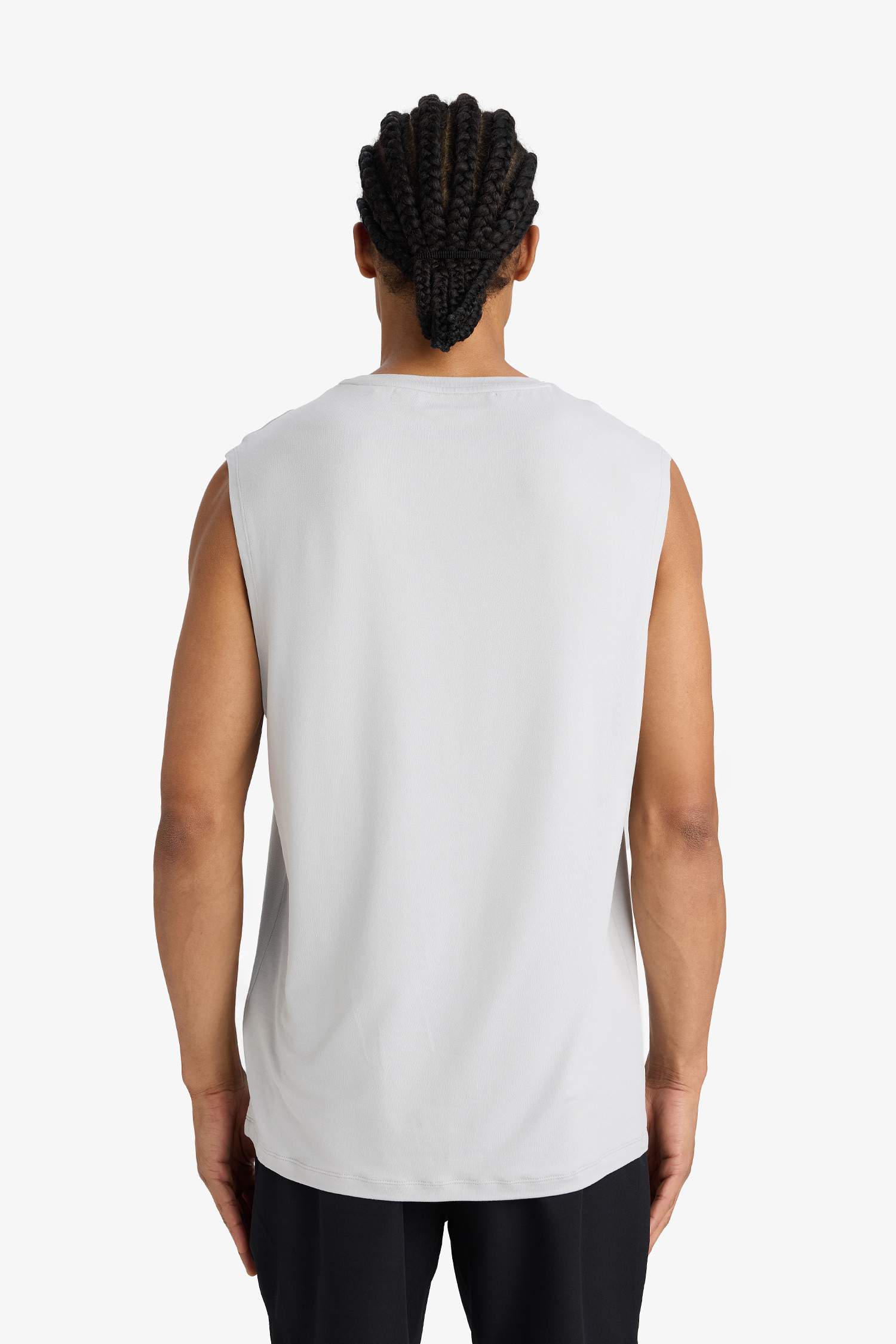 Boxy Fit Printed Crew Neck Sleeveless Tank Top