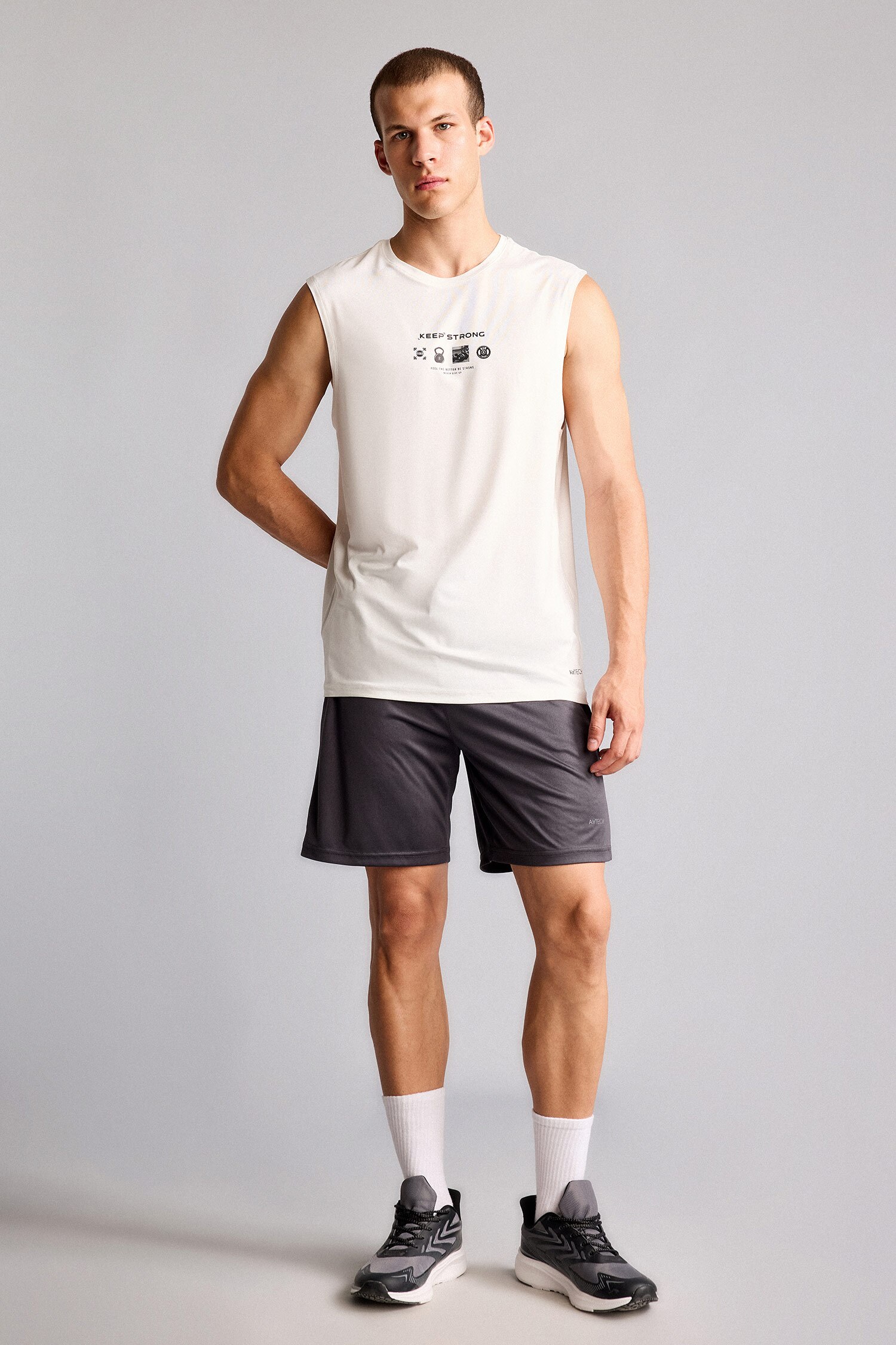 DeFacto Boxy Fit Baskılı Bisiklet Yaka Atlet görsel 2