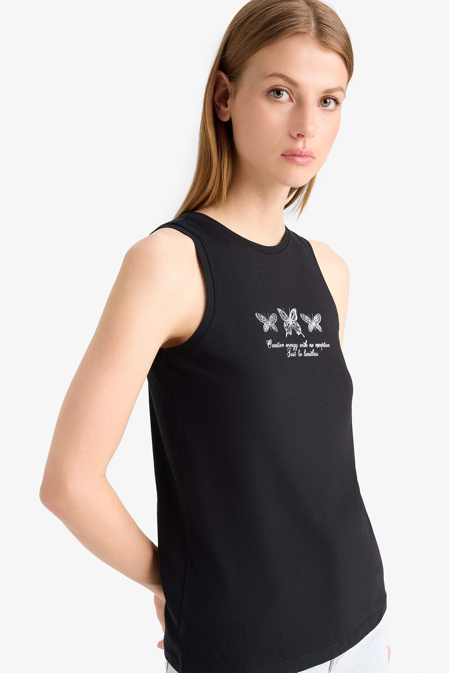 Әйелдерге қалыпты пішім дөңгелек жаға баттерфляй Ішкөйлек