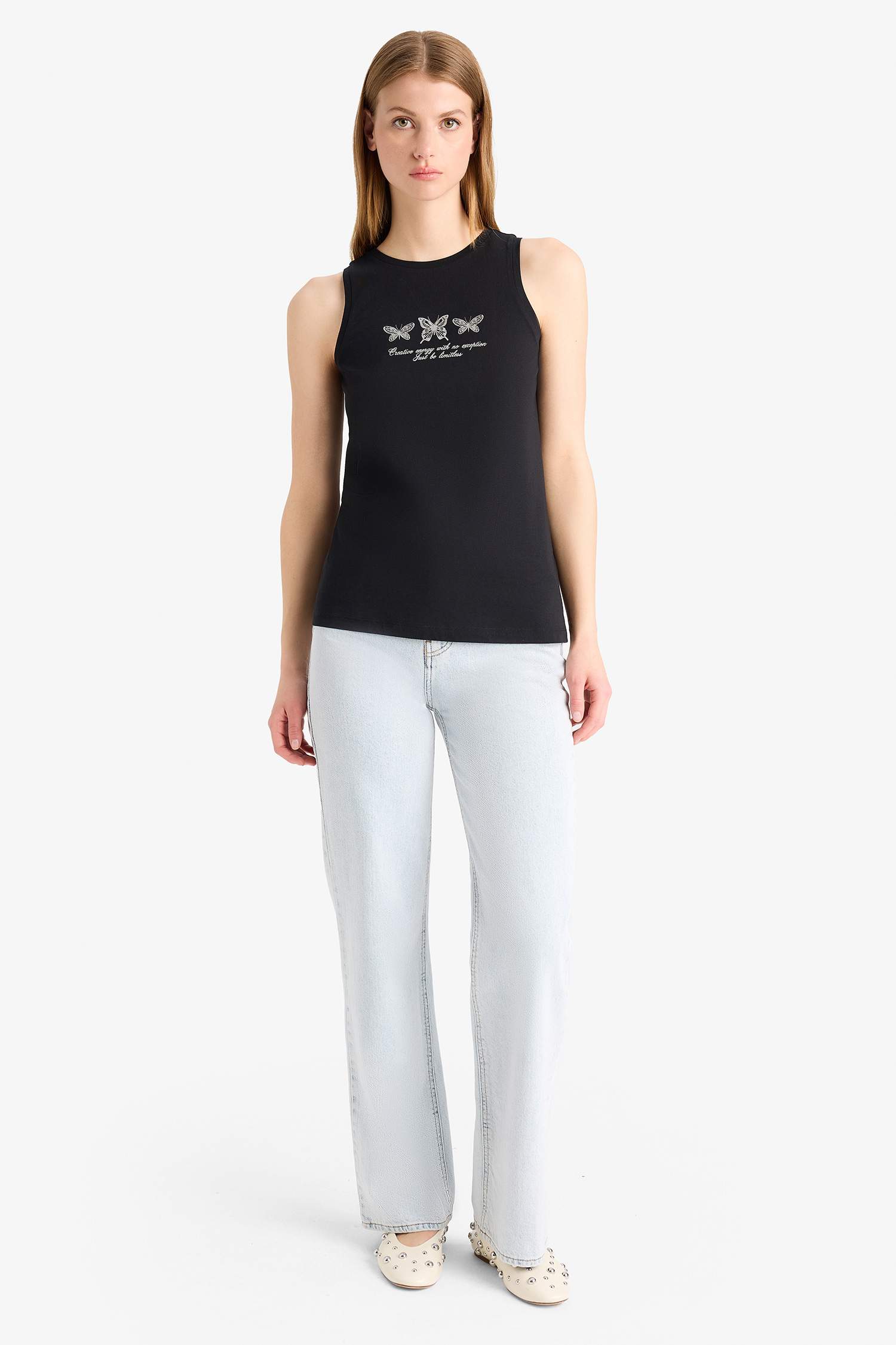 Әйелдерге қалыпты пішім дөңгелек жаға баттерфляй Ішкөйлек