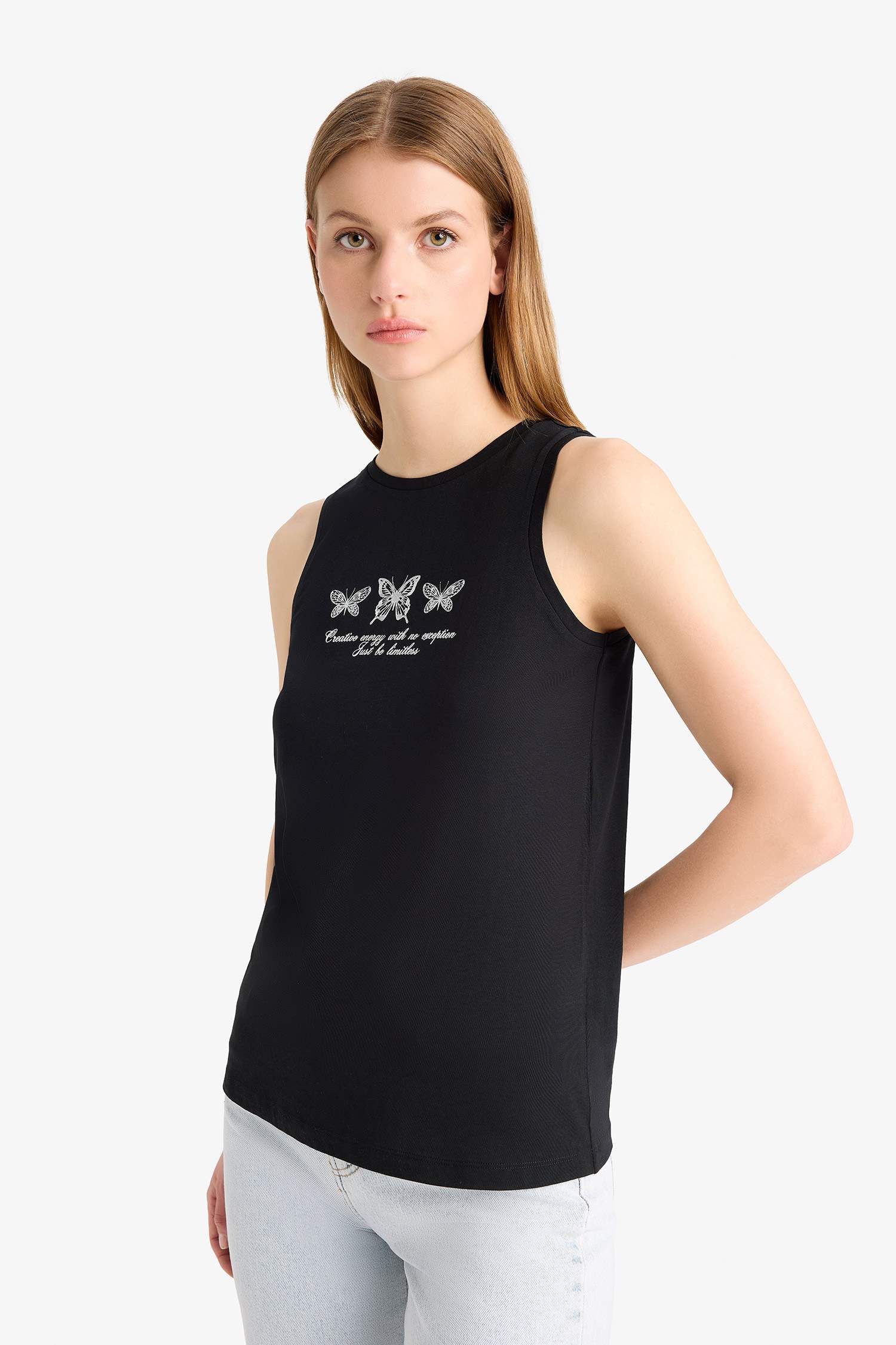 Әйелдерге қалыпты пішім дөңгелек жаға баттерфляй Ішкөйлек