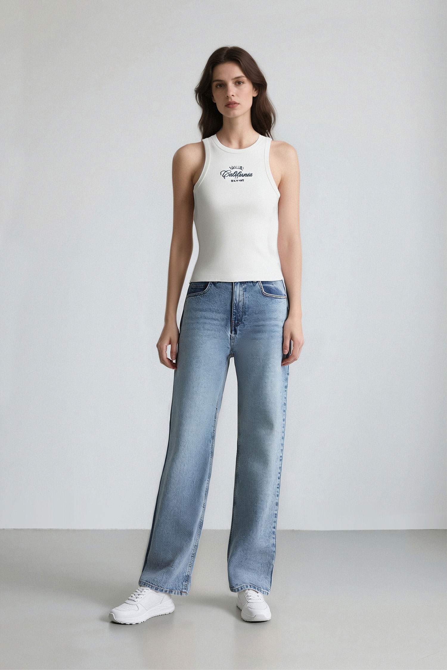 Облегающий топ из ребристой ткани на одно плечо с принтом