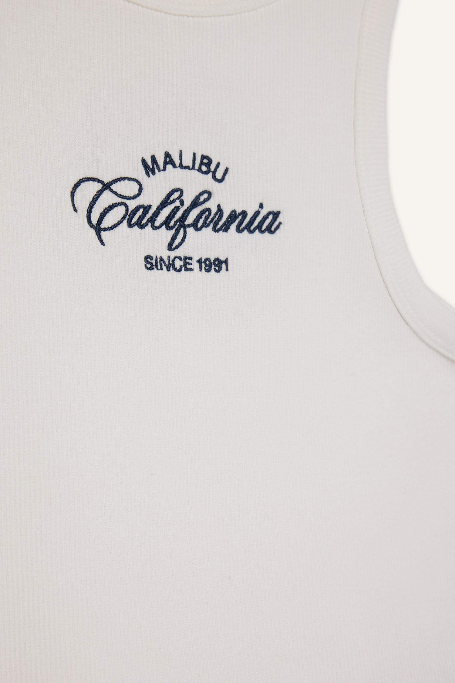 Облегающий топ из ребристой ткани на одно плечо с принтом