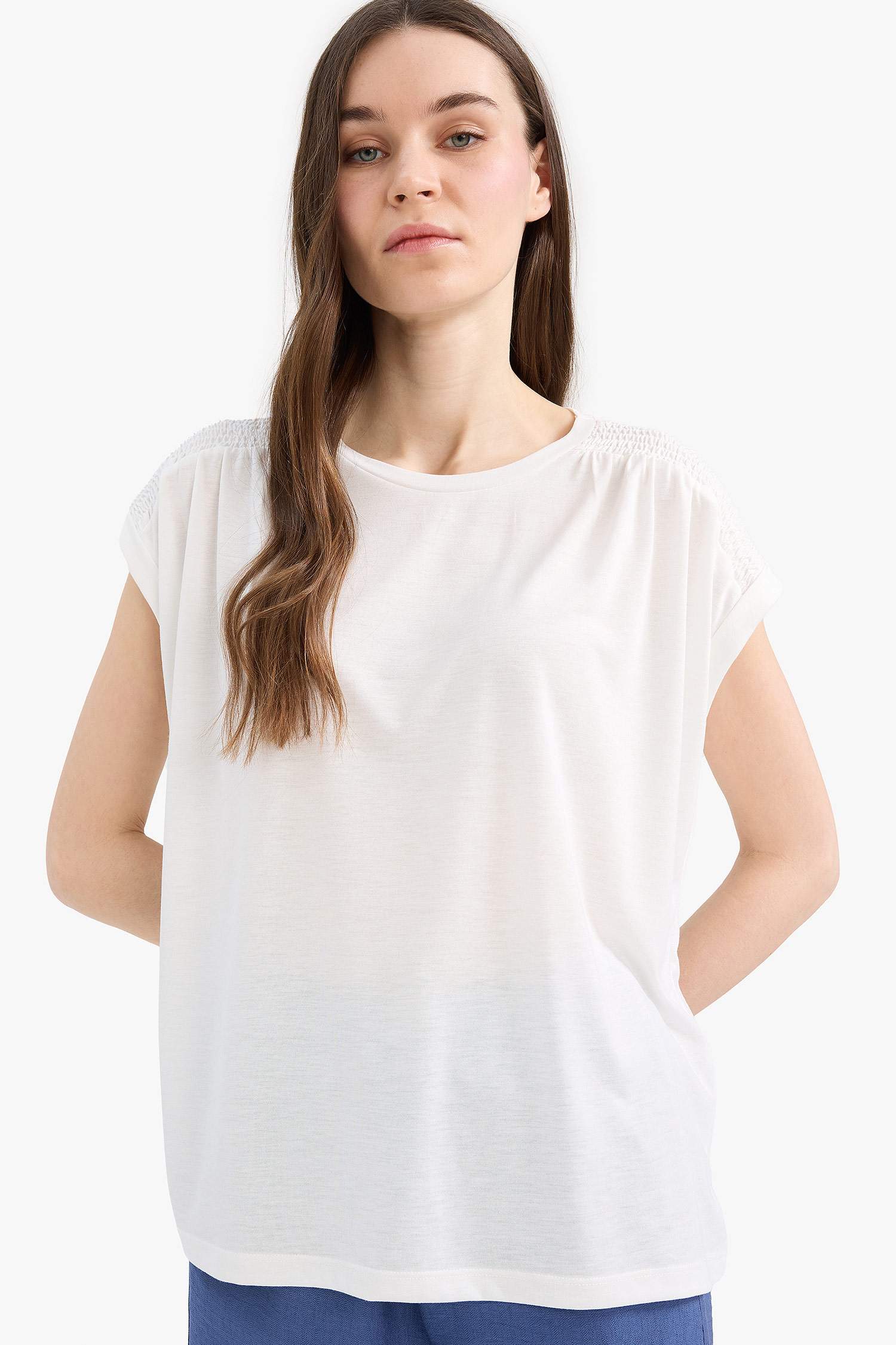 Bisiklet Yaka Basic Düz Kısa Kollu Tişört