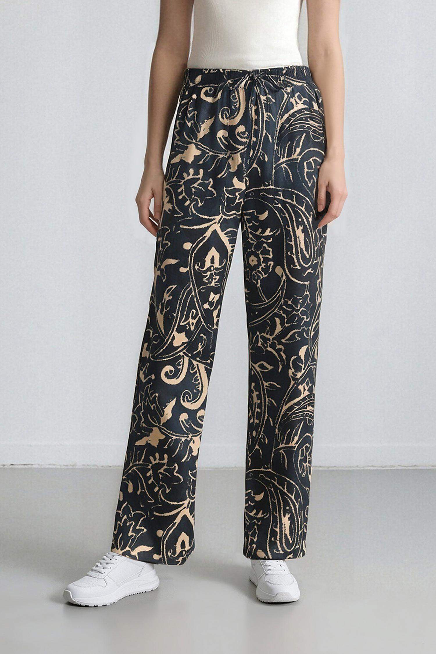 بنطرون قماش برجل واسع وايد ليج