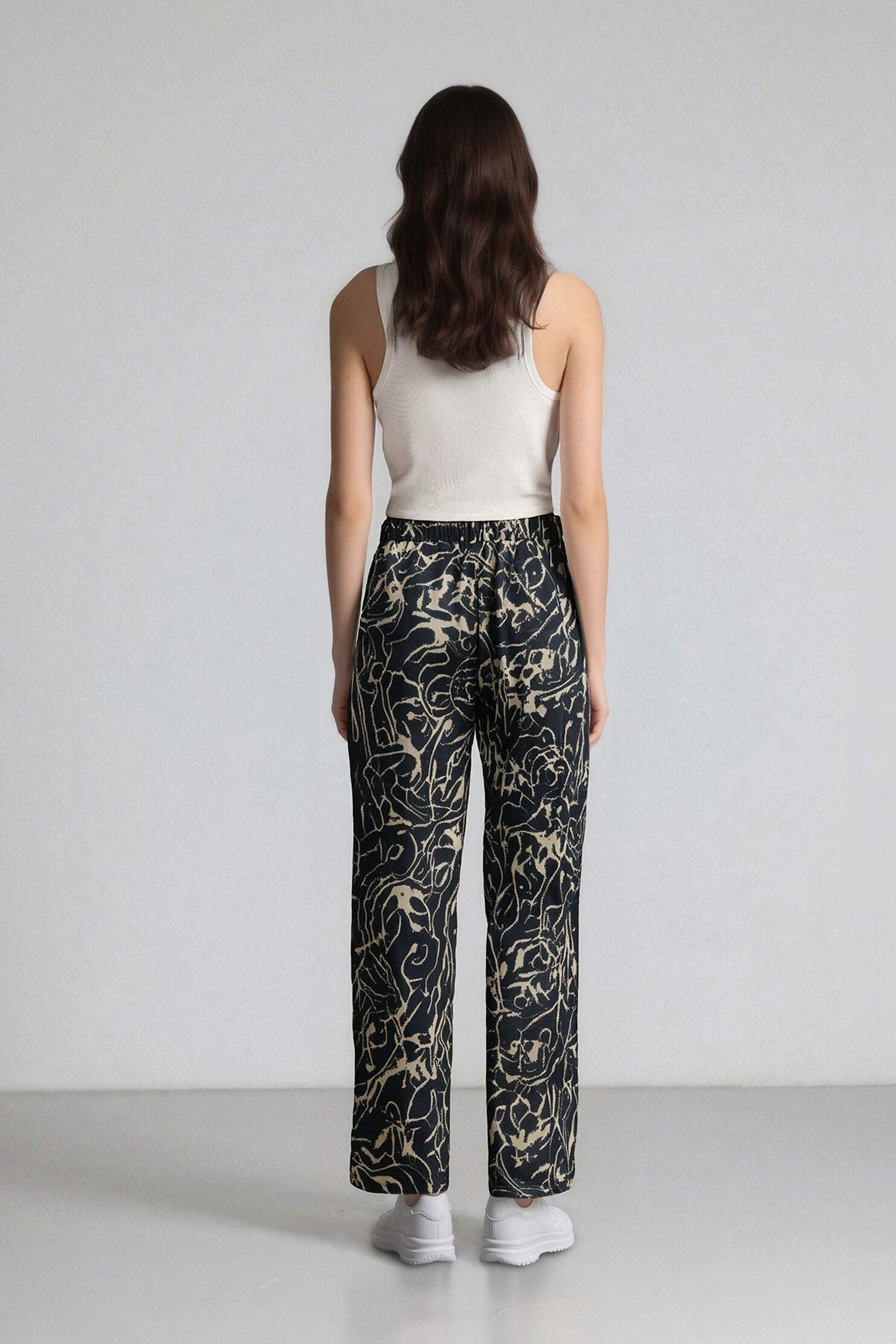 بنطرون قماش برجل واسع وايد ليج