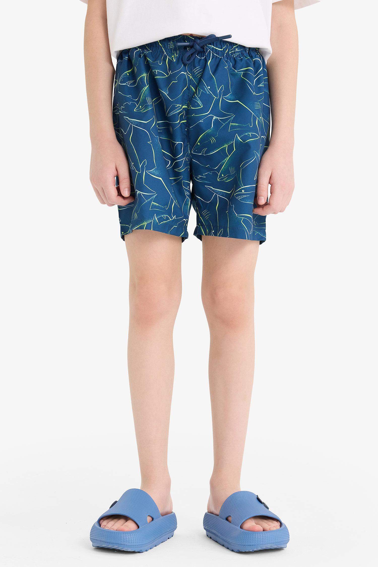 شورت بحر اولادي بطبعة سمك