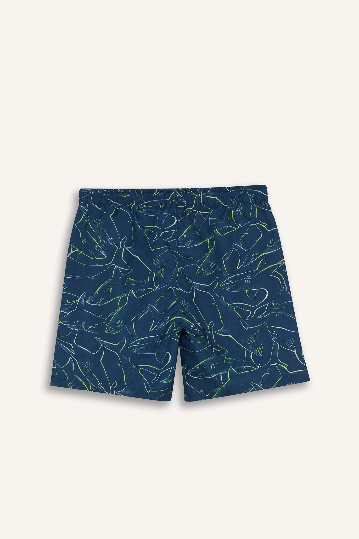 شورت بحر اولادي بطبعة سمك