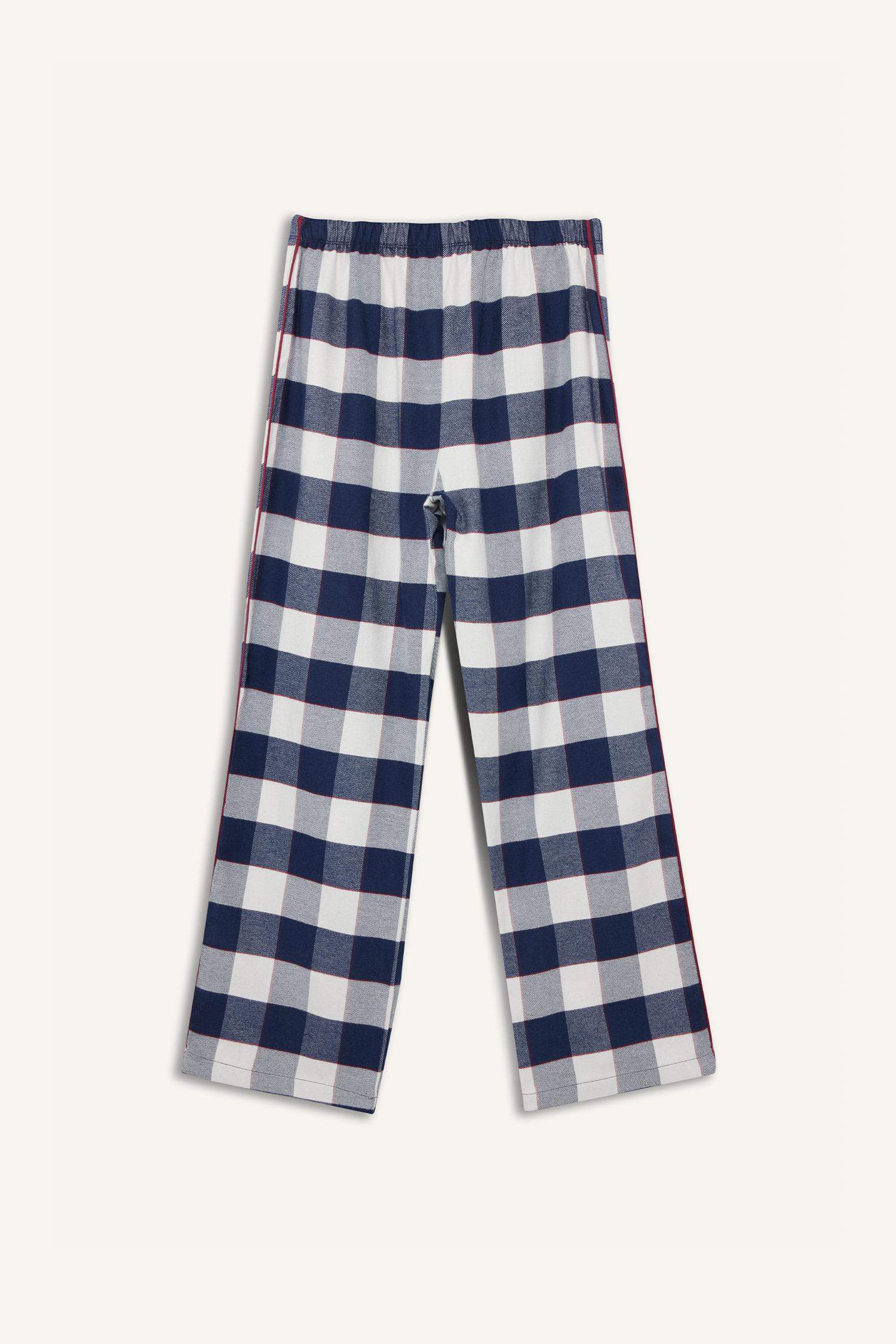 Pijama Takımı Regular Fit Kareli Uzun Kollu Üst Uzun Alt-Fall in Love