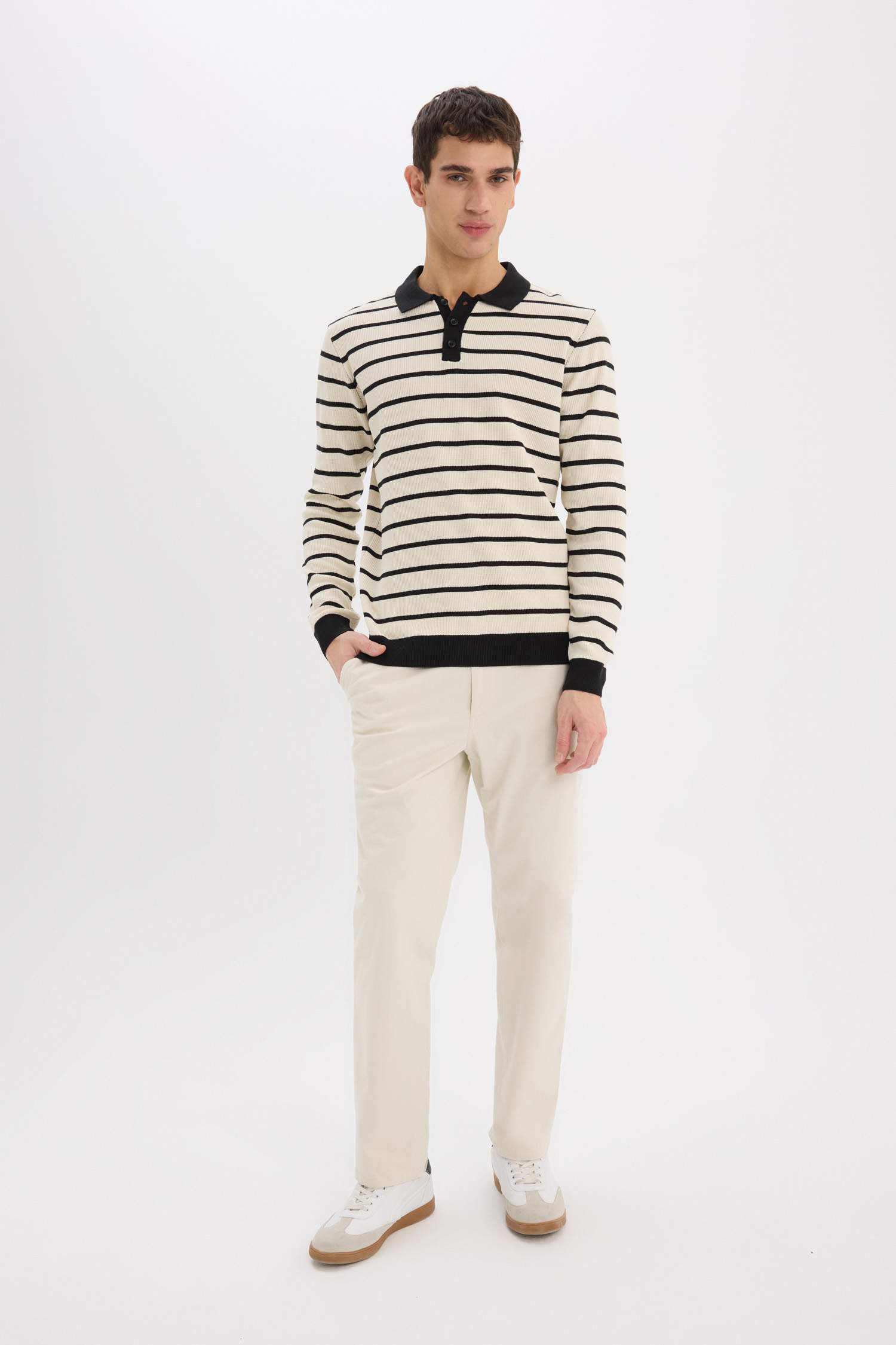 بلوز تريكو مخطط قصة عادية بياخة بولو