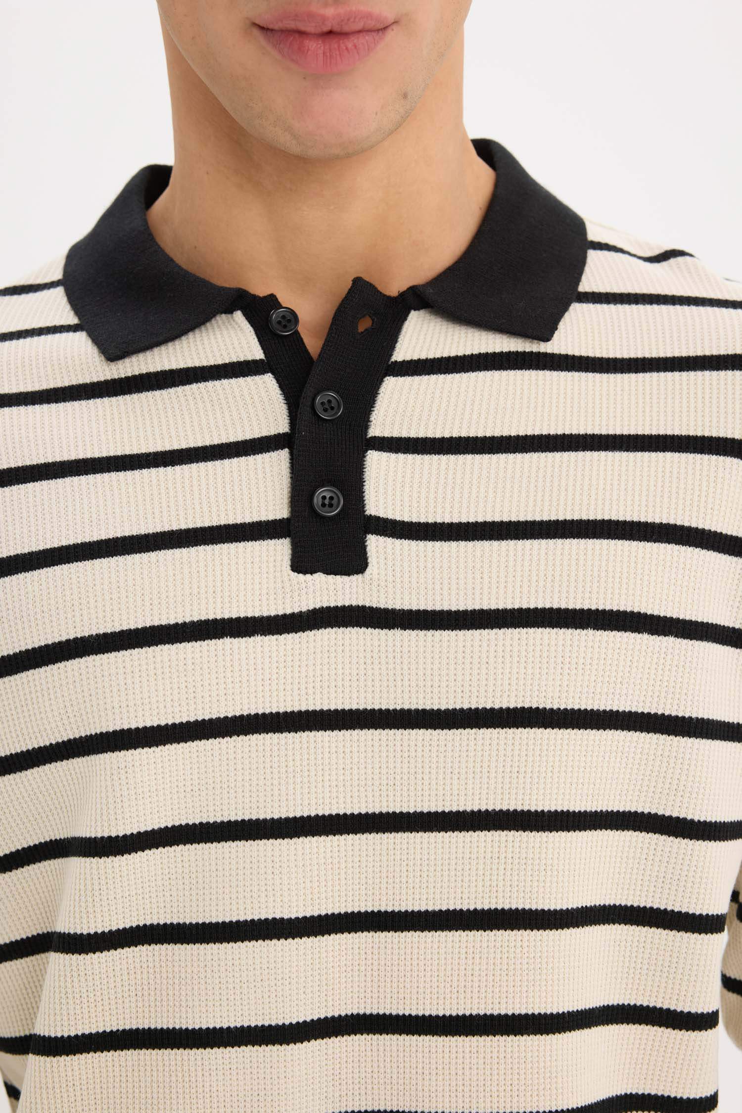 بلوز تريكو مخطط قصة عادية بياخة بولو