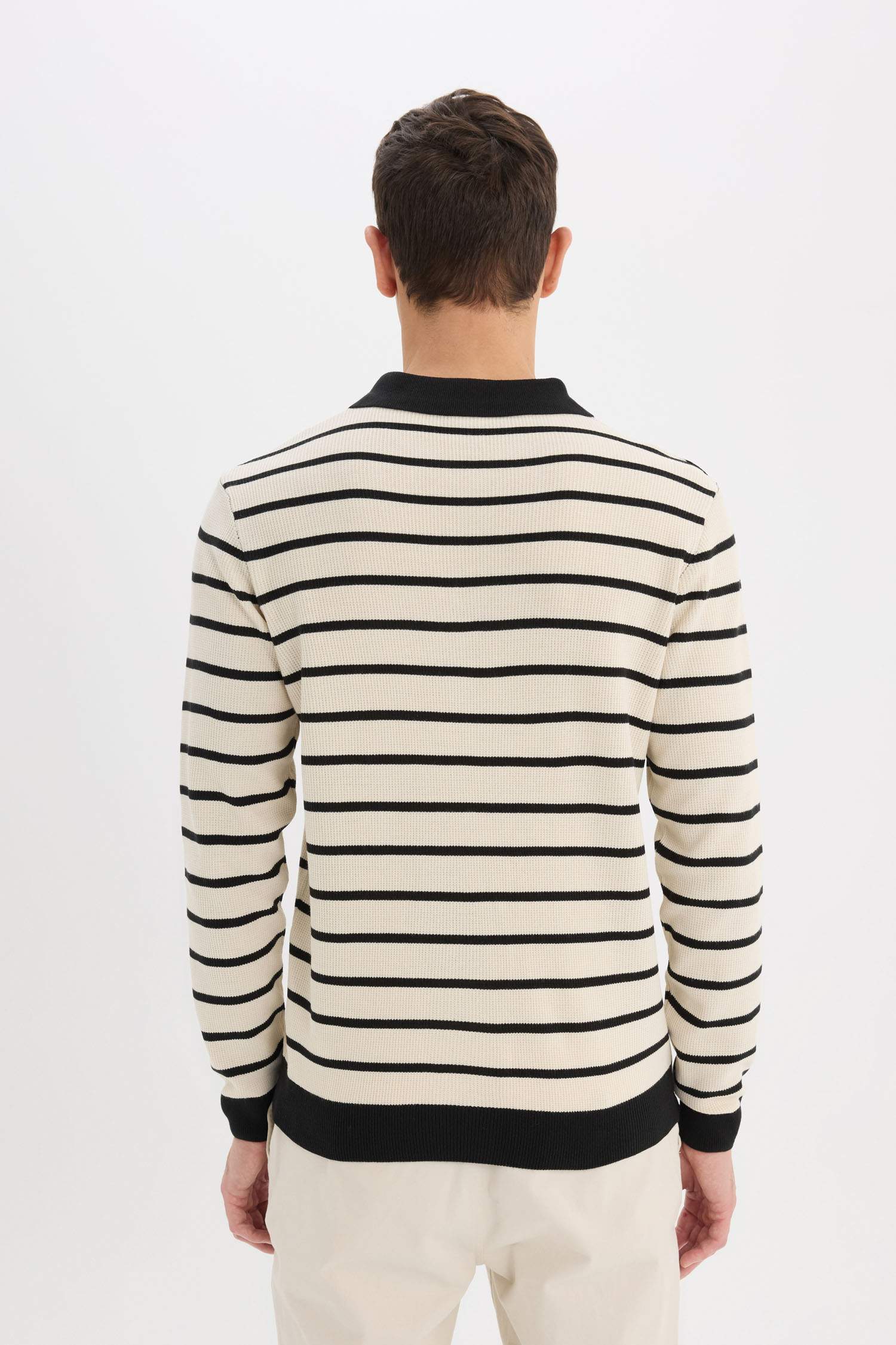 بلوز تريكو مخطط قصة عادية بياخة بولو