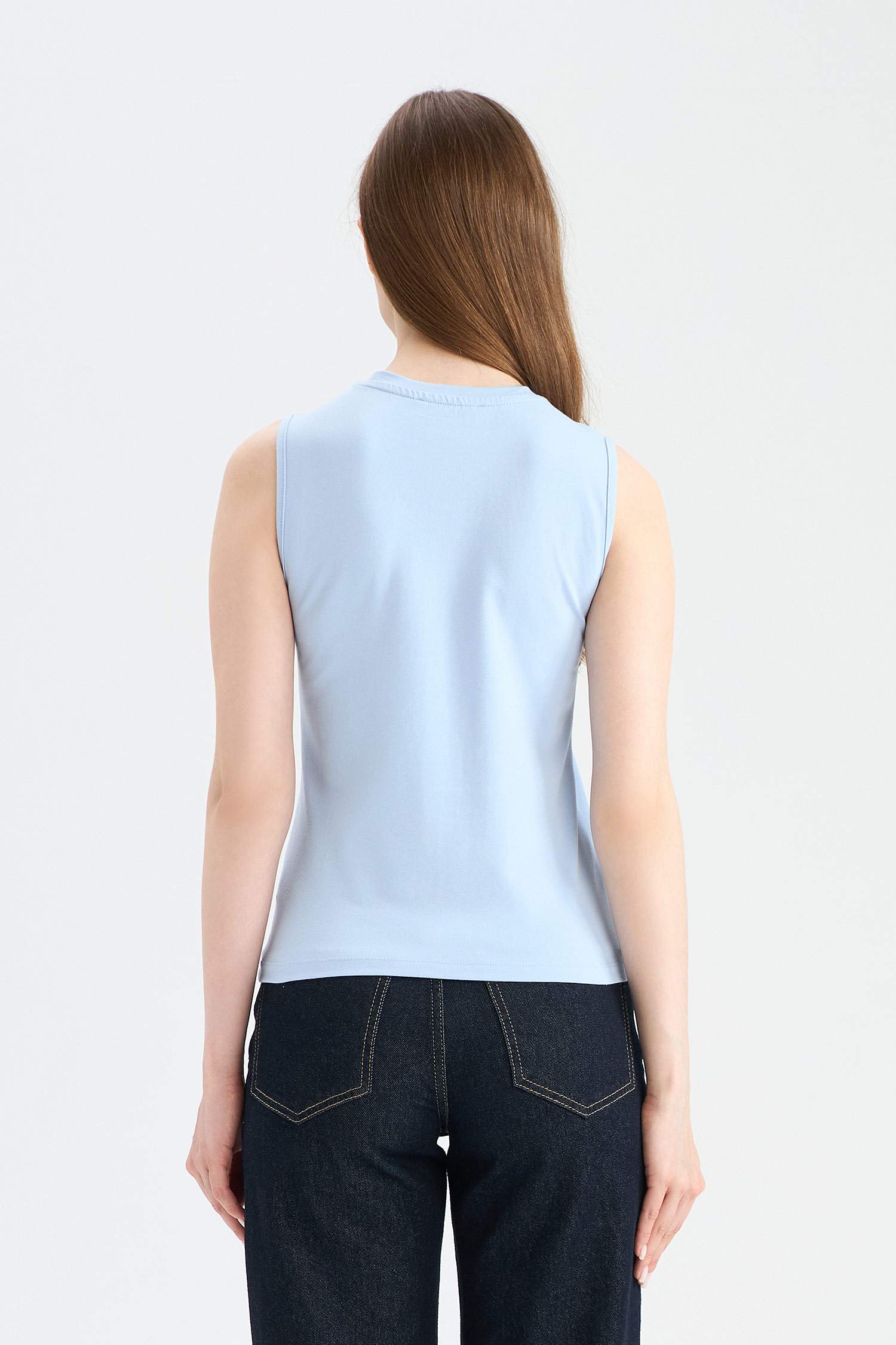 Regular Fit Bisiklet Yaka Basic Düz Atlet