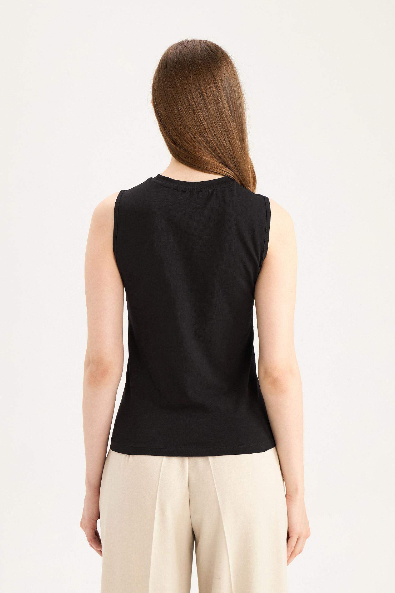 Regular Fit Crew Neck Basic Sleeveless Tank Top