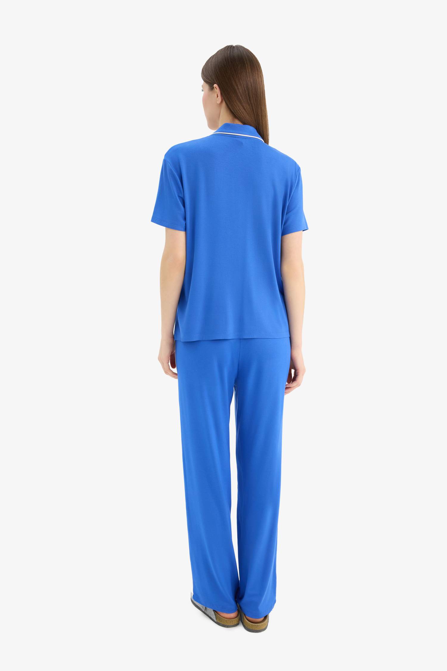 Pijama Takımı Kısa Kollu Üst Beli Lastikli Uzun Alt-Fall in Love