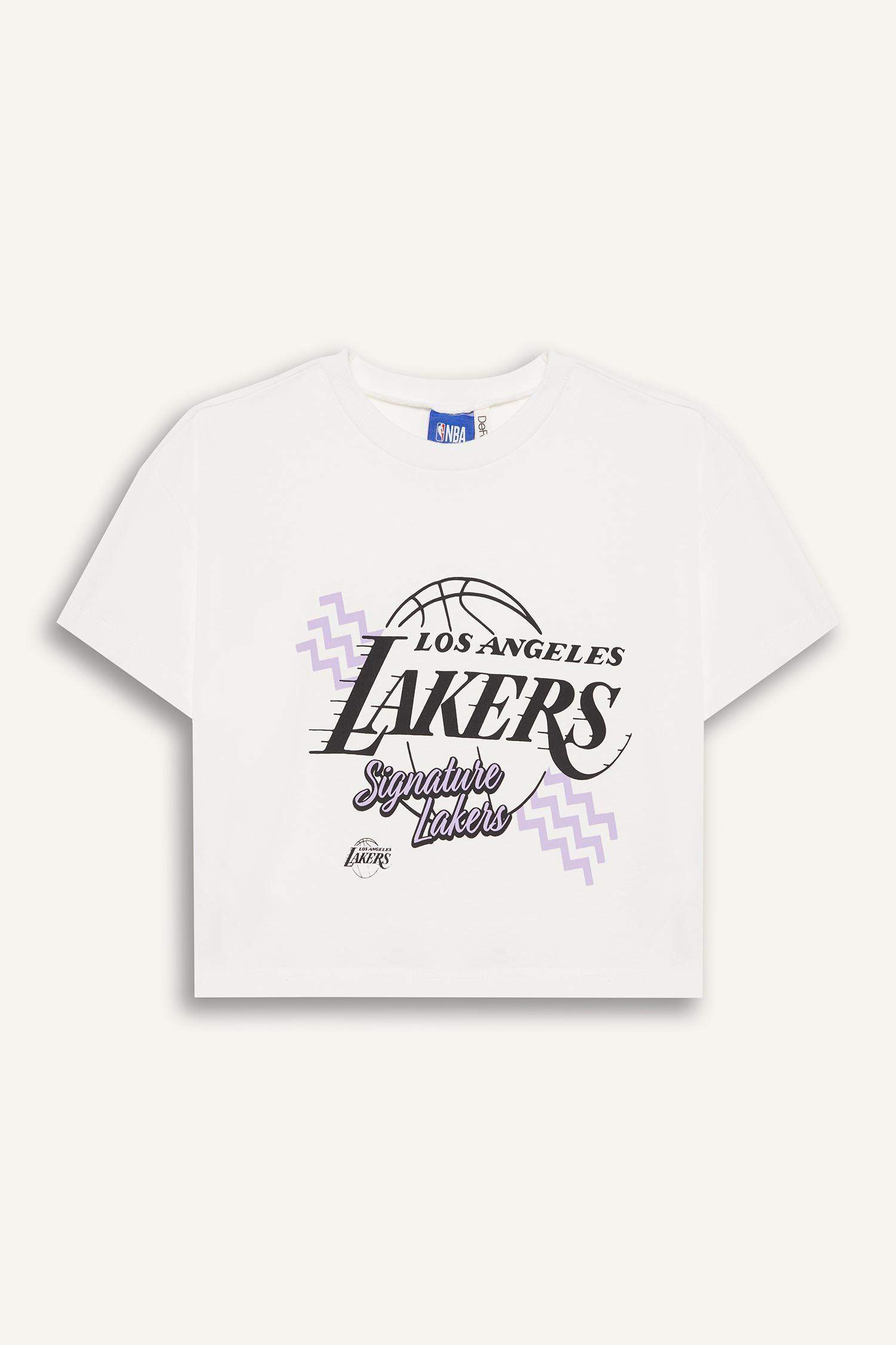 Kız Çocuk NBA Los Angeles Lakers Bisiklet Yaka Kısa Kollu Tişört