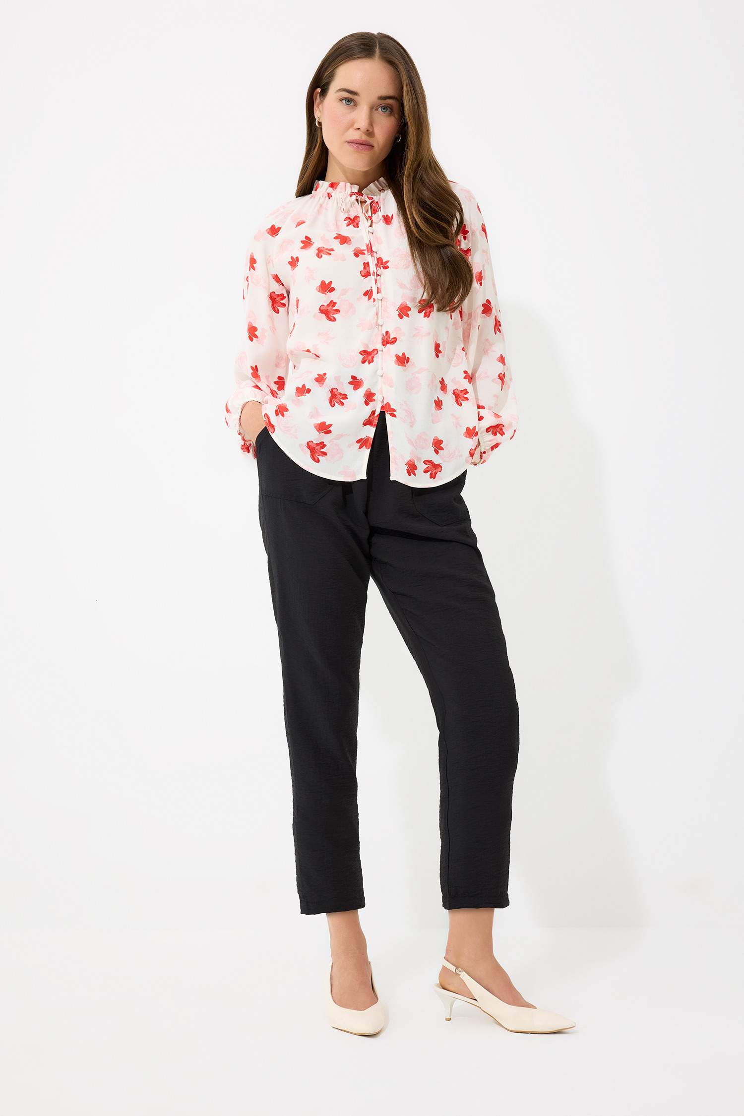 қалыпты пішім Ұзын Жеңді Блуза