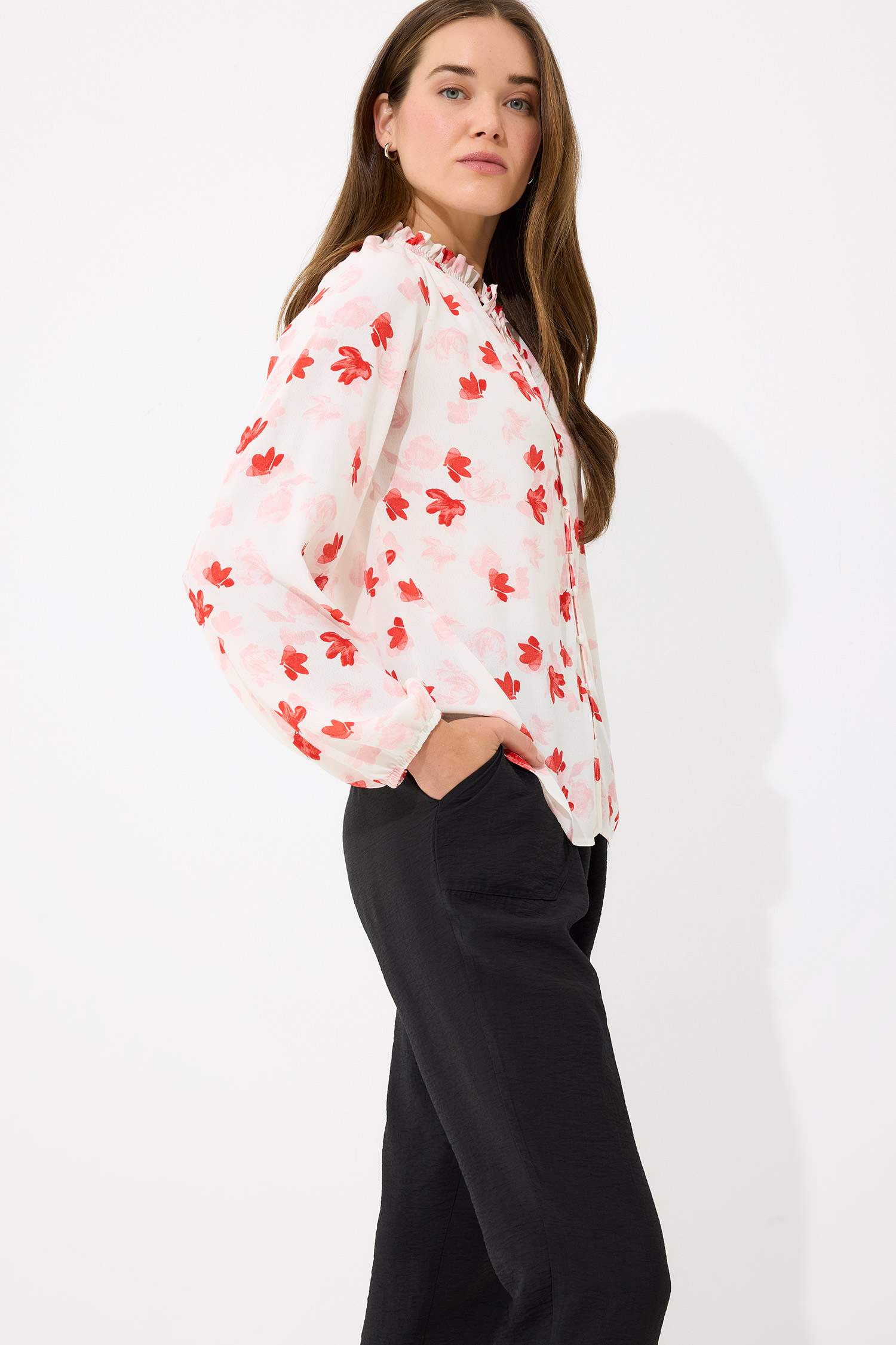 қалыпты пішім Ұзын Жеңді Блуза