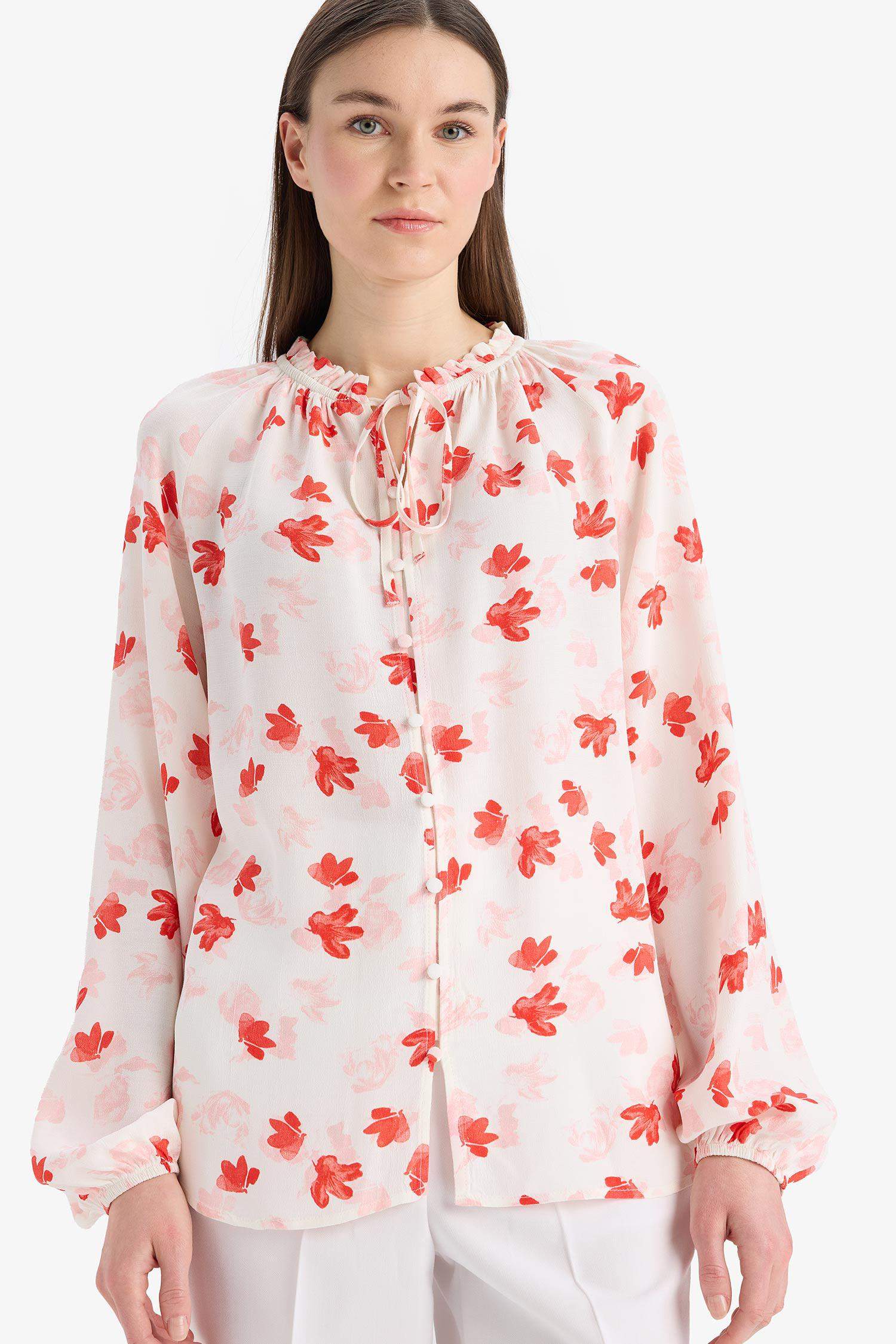 қалыпты пішім Ұзын Жеңді Блуза