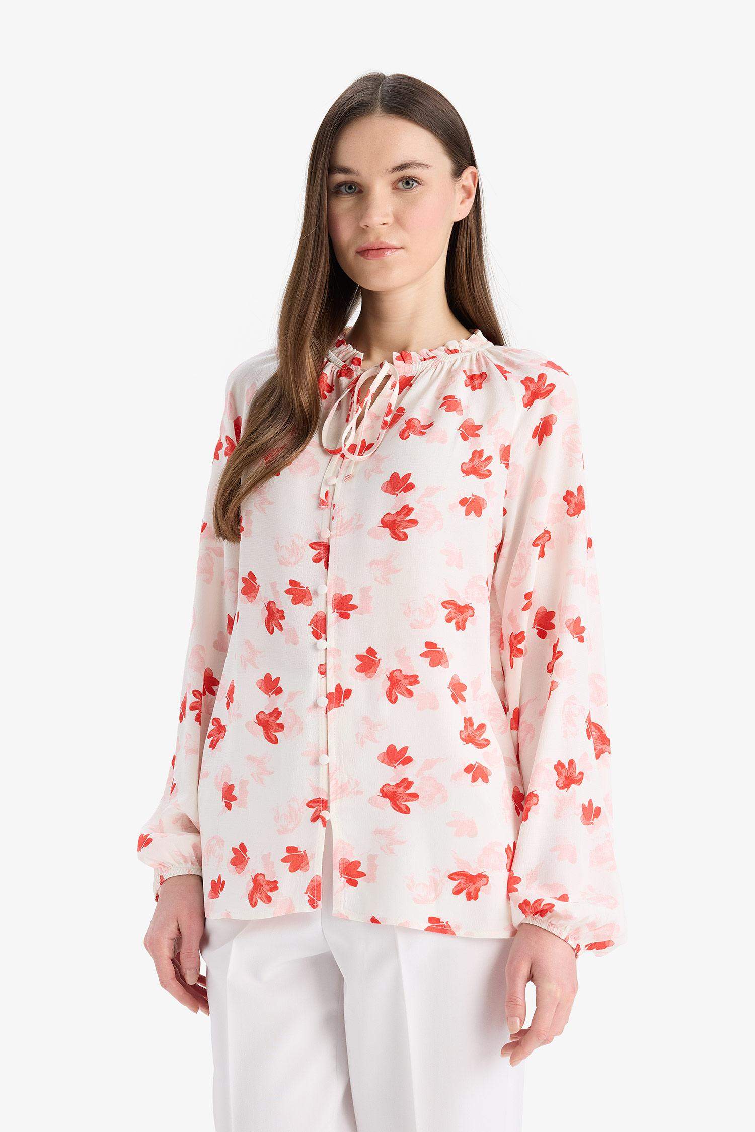 қалыпты пішім Ұзын Жеңді Блуза