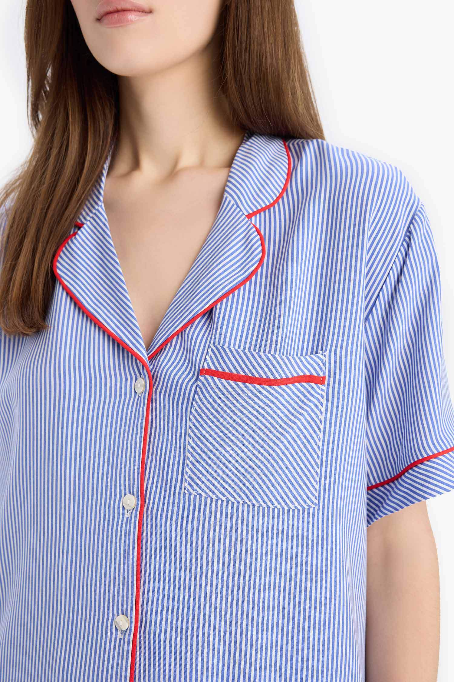 Pijama Takımı Viskon Kısa Kollu Üst Beli Lastikli Uzun Alt-Fall in Love