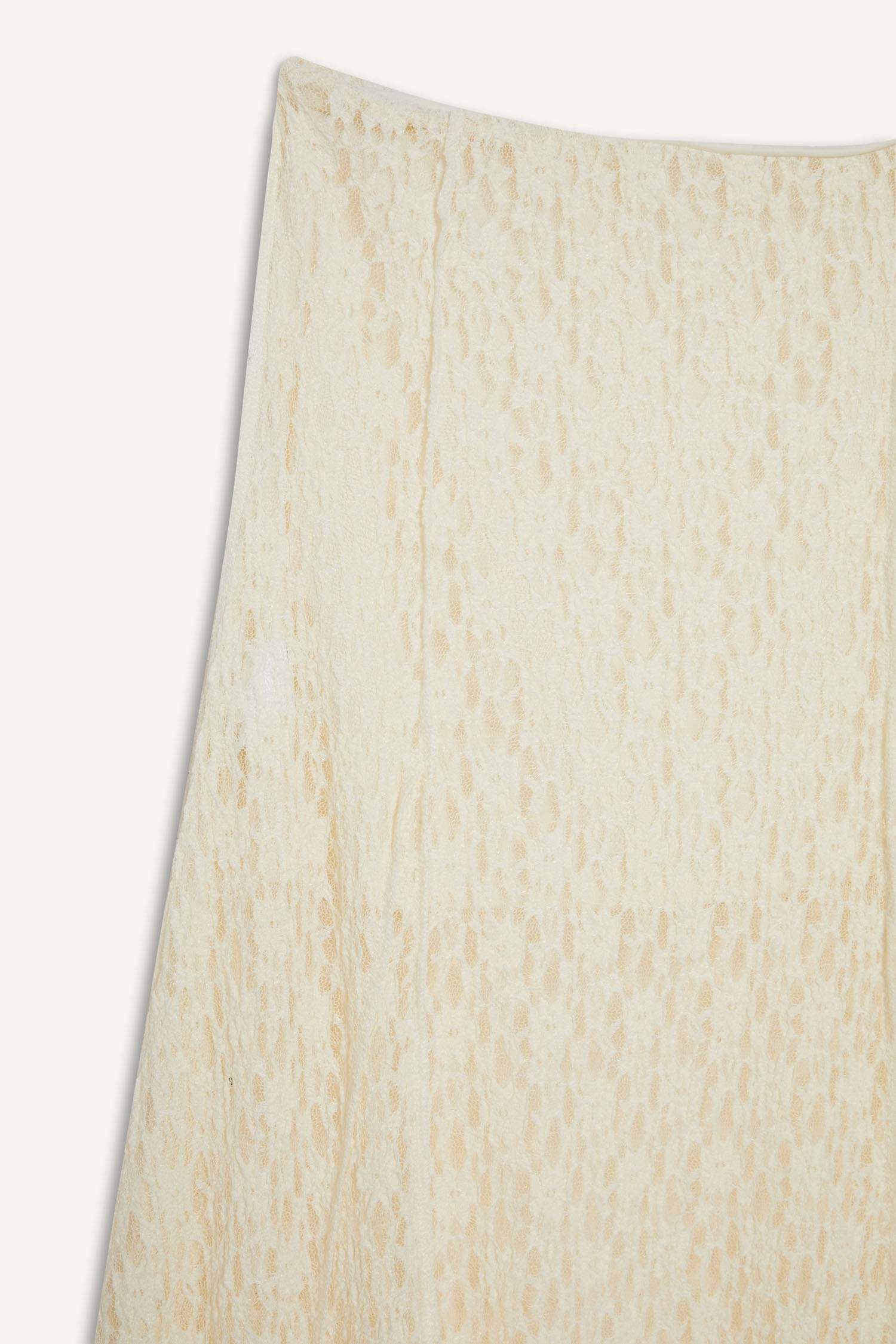 جيبة ميدي دانتيل بقصة A بخصر عادي وطانة جيرسي