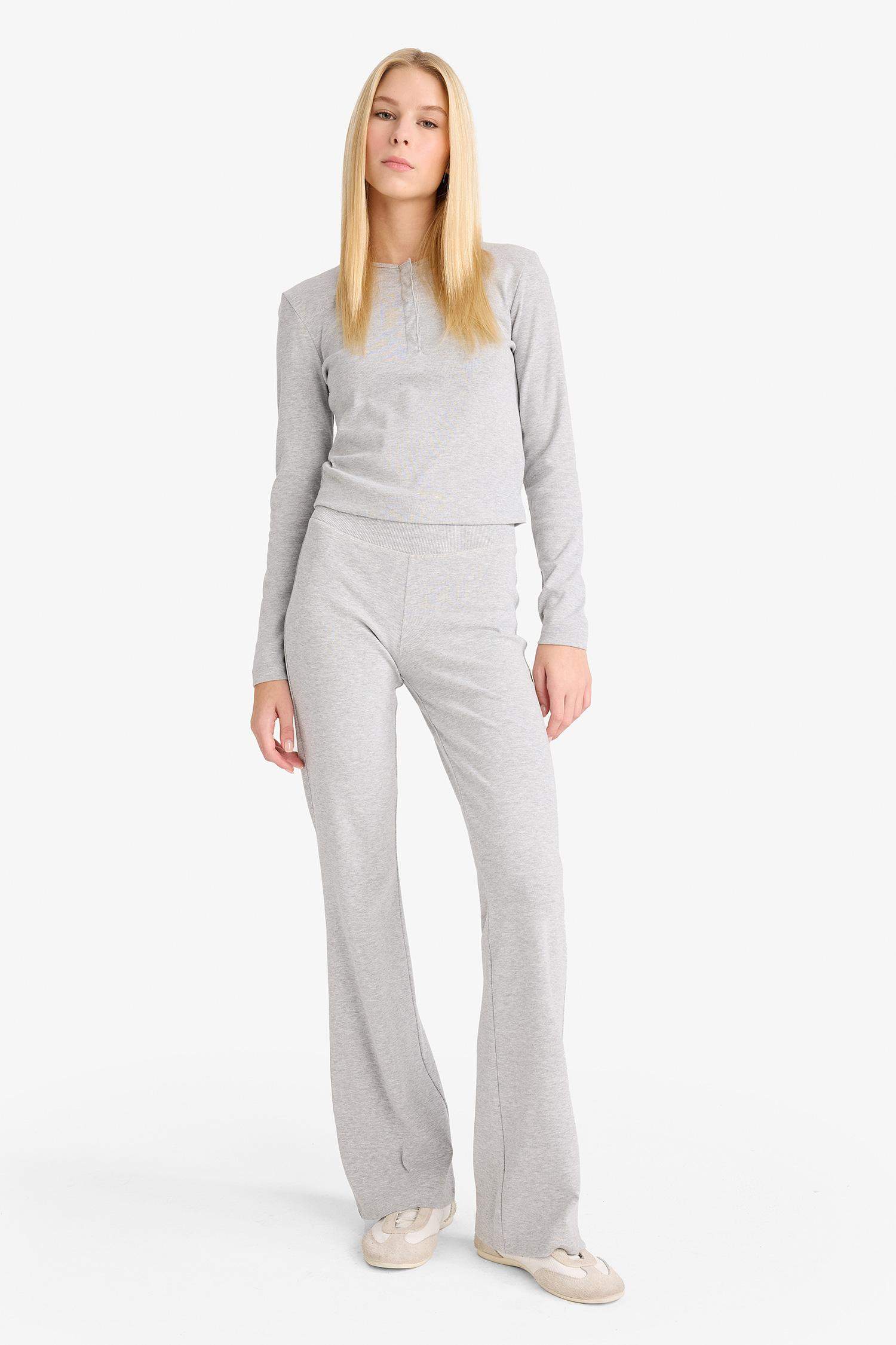 Fitted Ribbed Long Sleeve T-Shirt