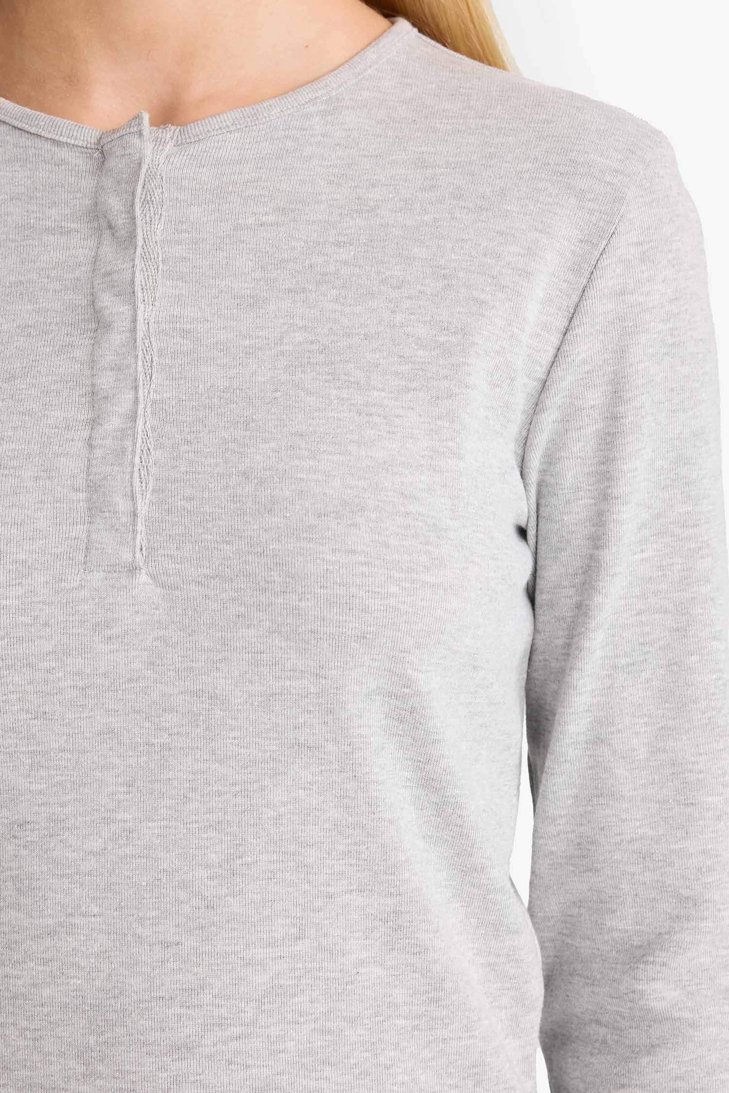 Fitted Ribbed Long Sleeve T-Shirt