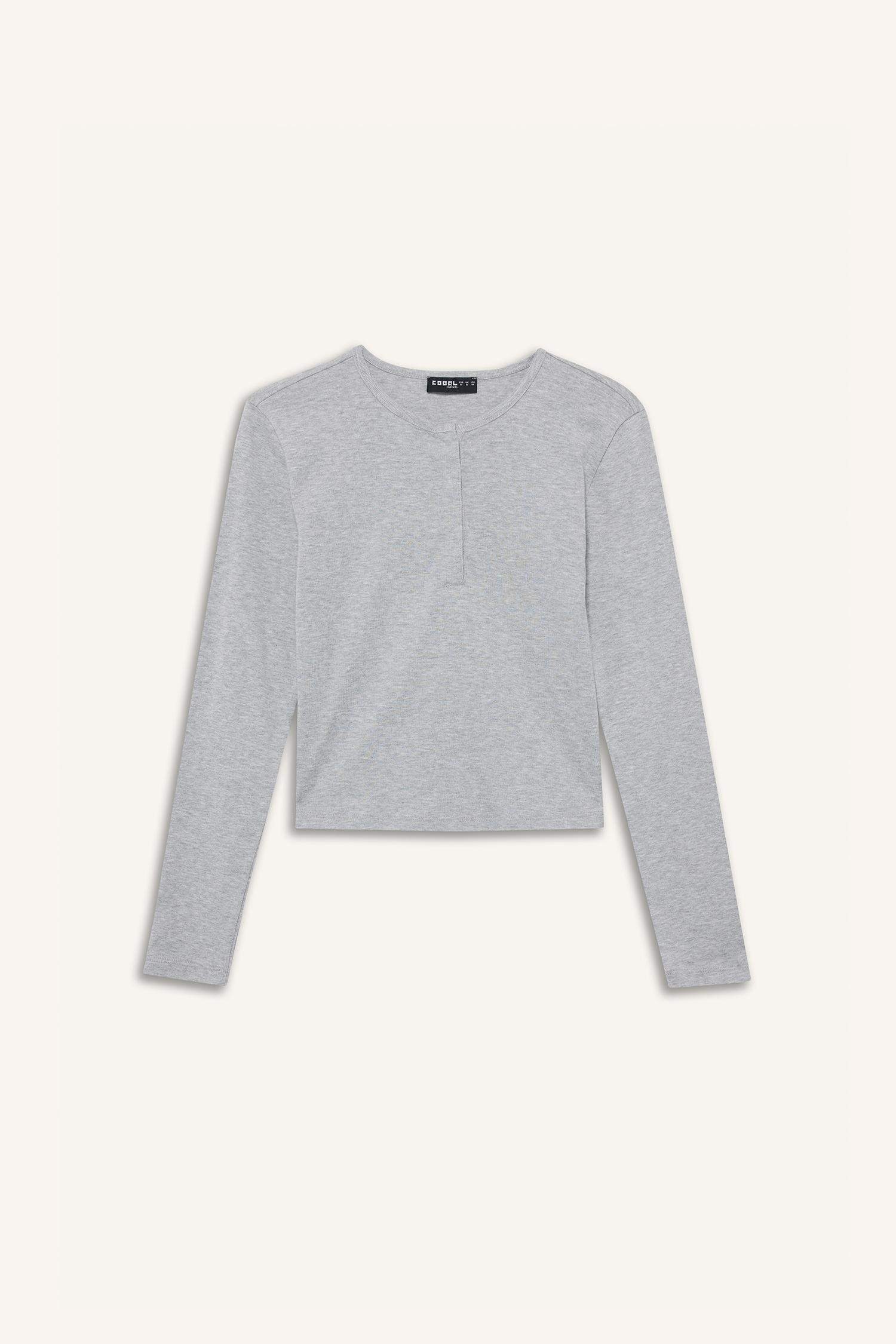 Fitted Ribbed Long Sleeve T-Shirt