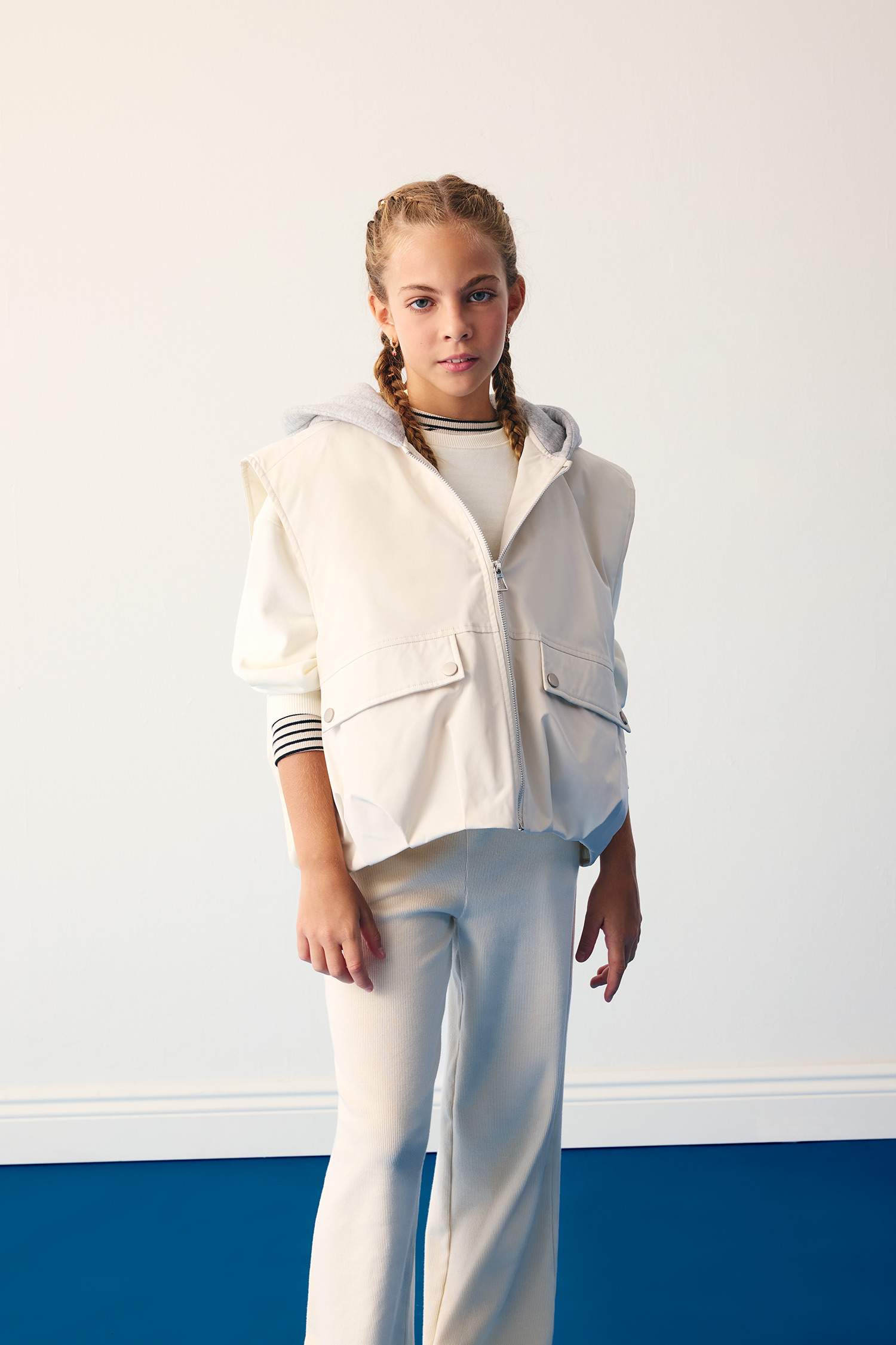 Girl Hooded Waterproof Vest