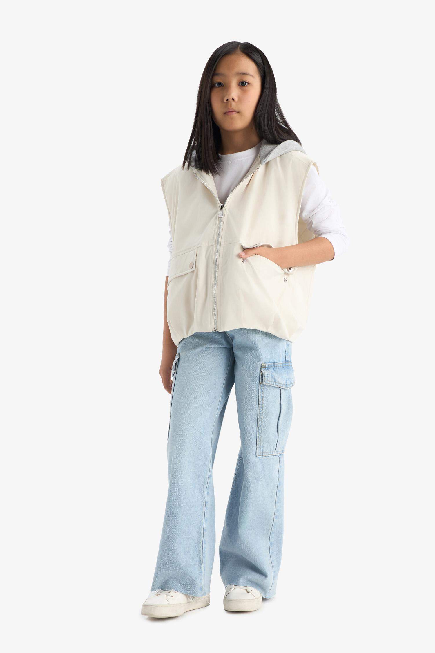 Girl Hooded Waterproof Vest