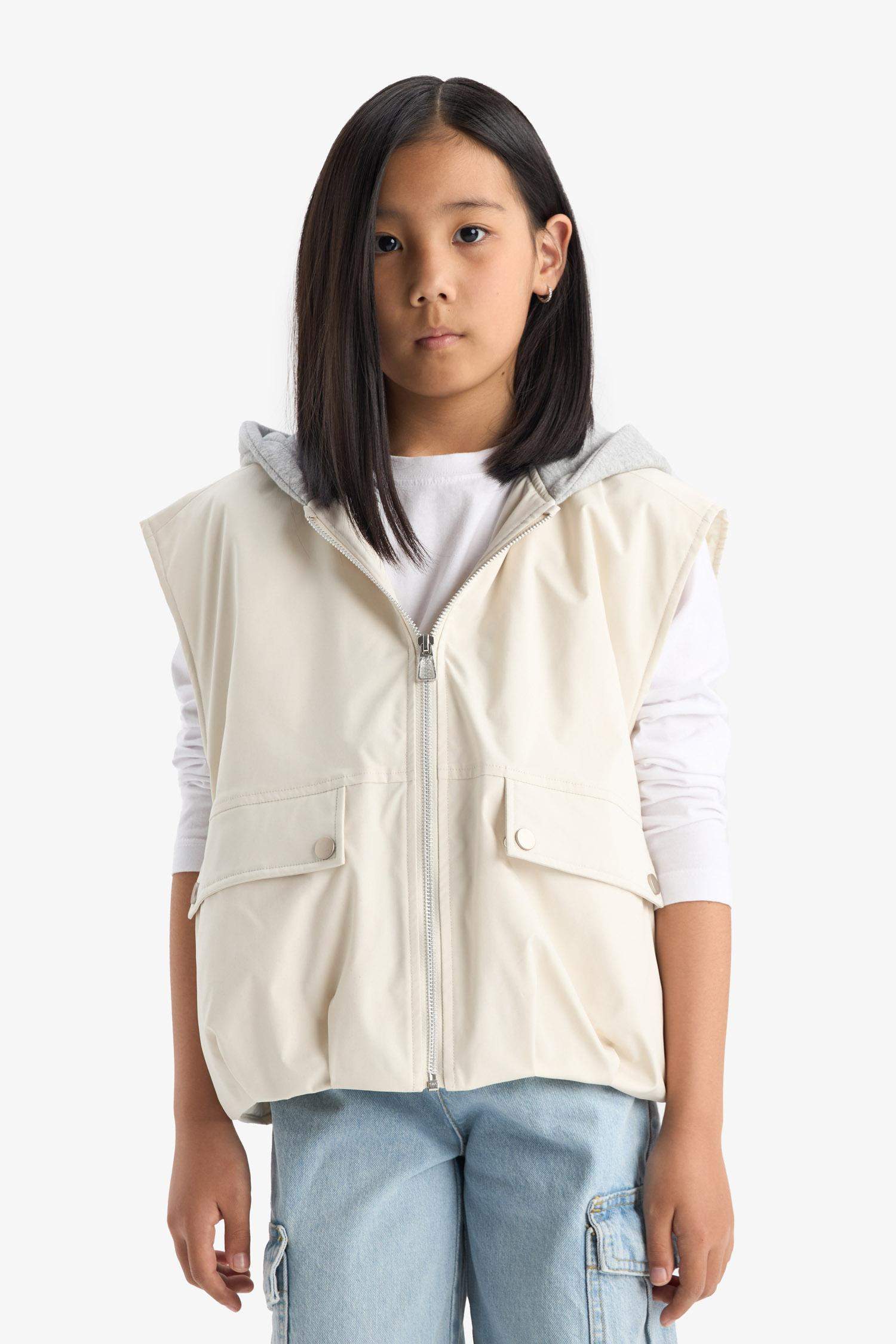 Girl Hooded Waterproof Vest