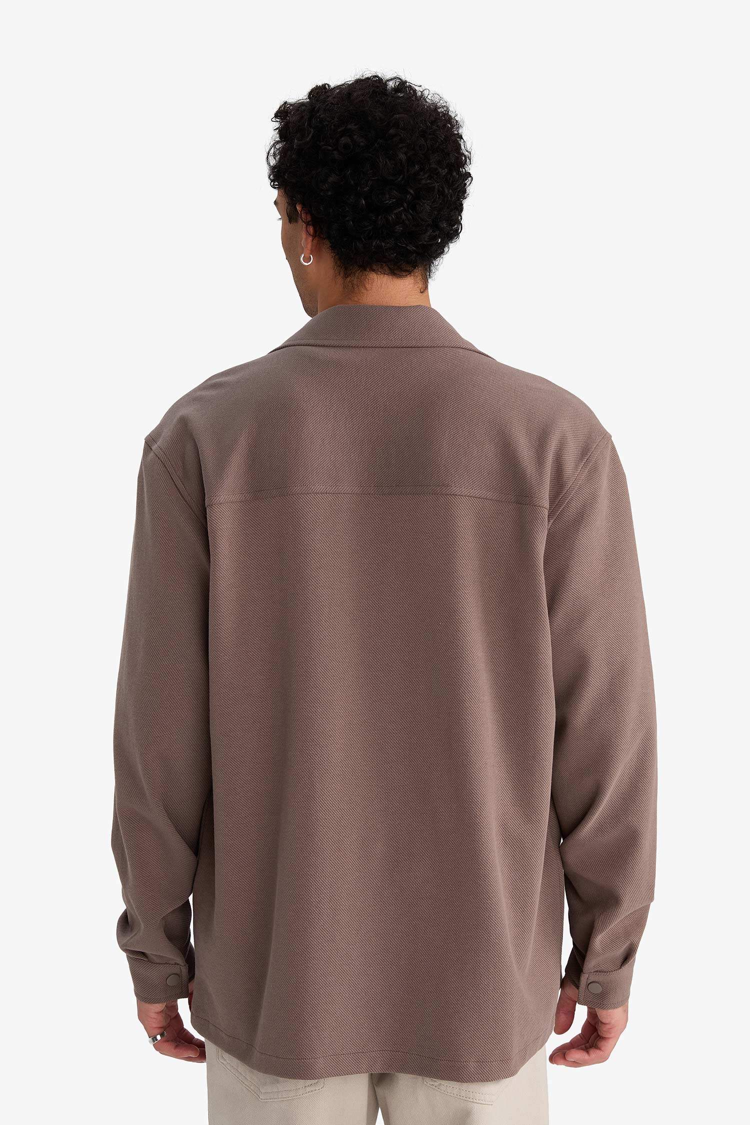 Surchemise en sergé à manches longues Coupe régulière