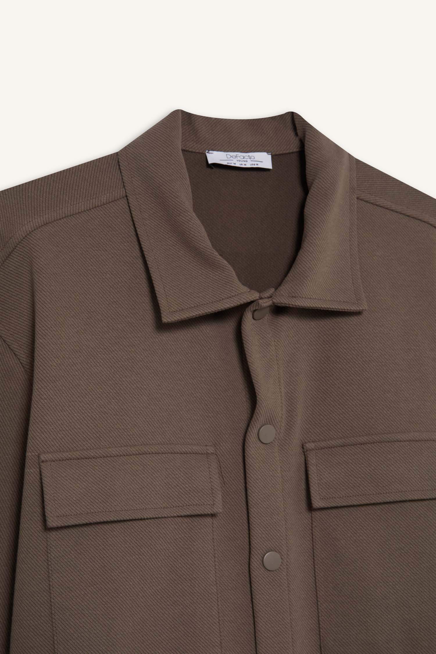 Surchemise en sergé à manches longues Coupe régulière