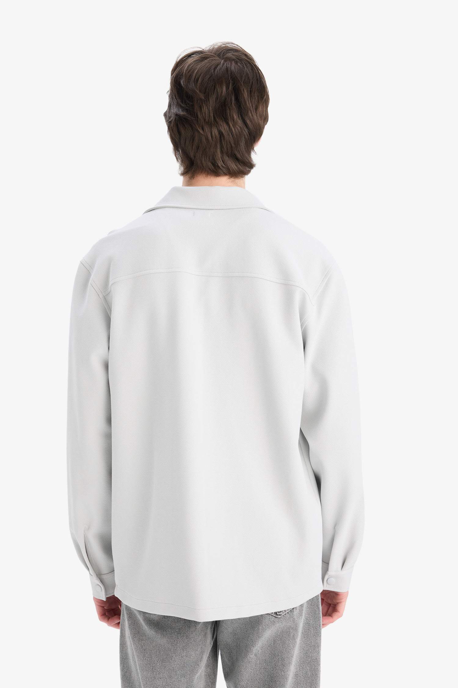 Regular Fit Çift Cepli Twill Uzun Kollu Gömlek