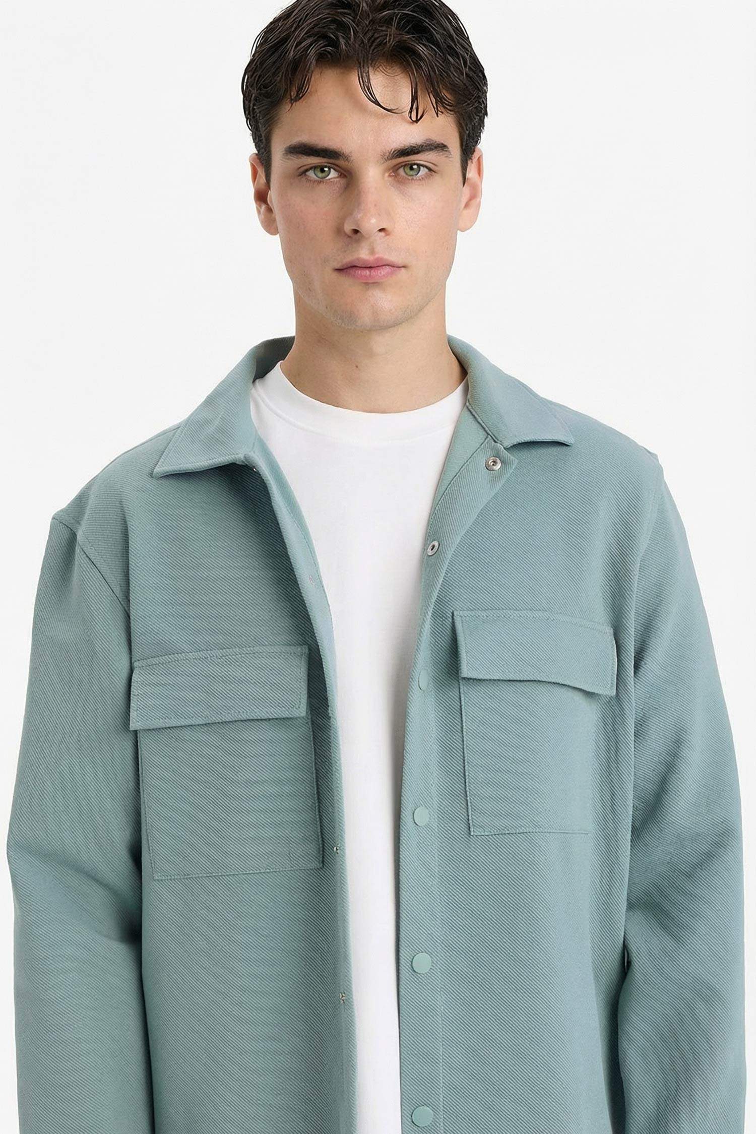 Regular Fit Twill Gömlek Ceket