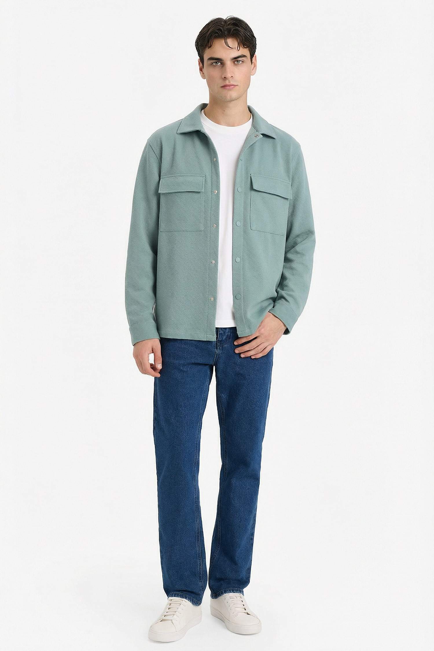 Regular Fit Twill Gömlek Ceket