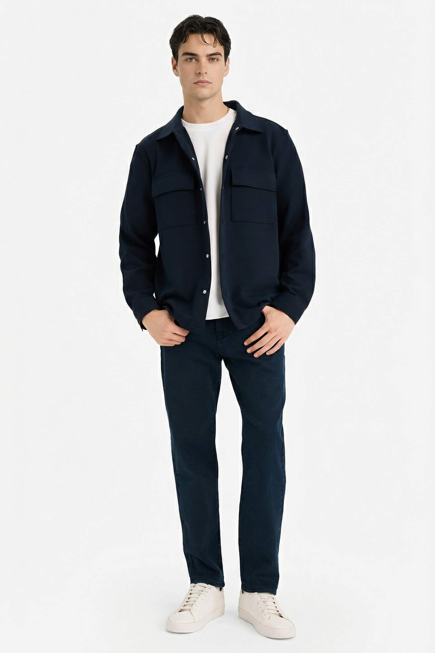 Regular Fit Twill Gömlek Ceket