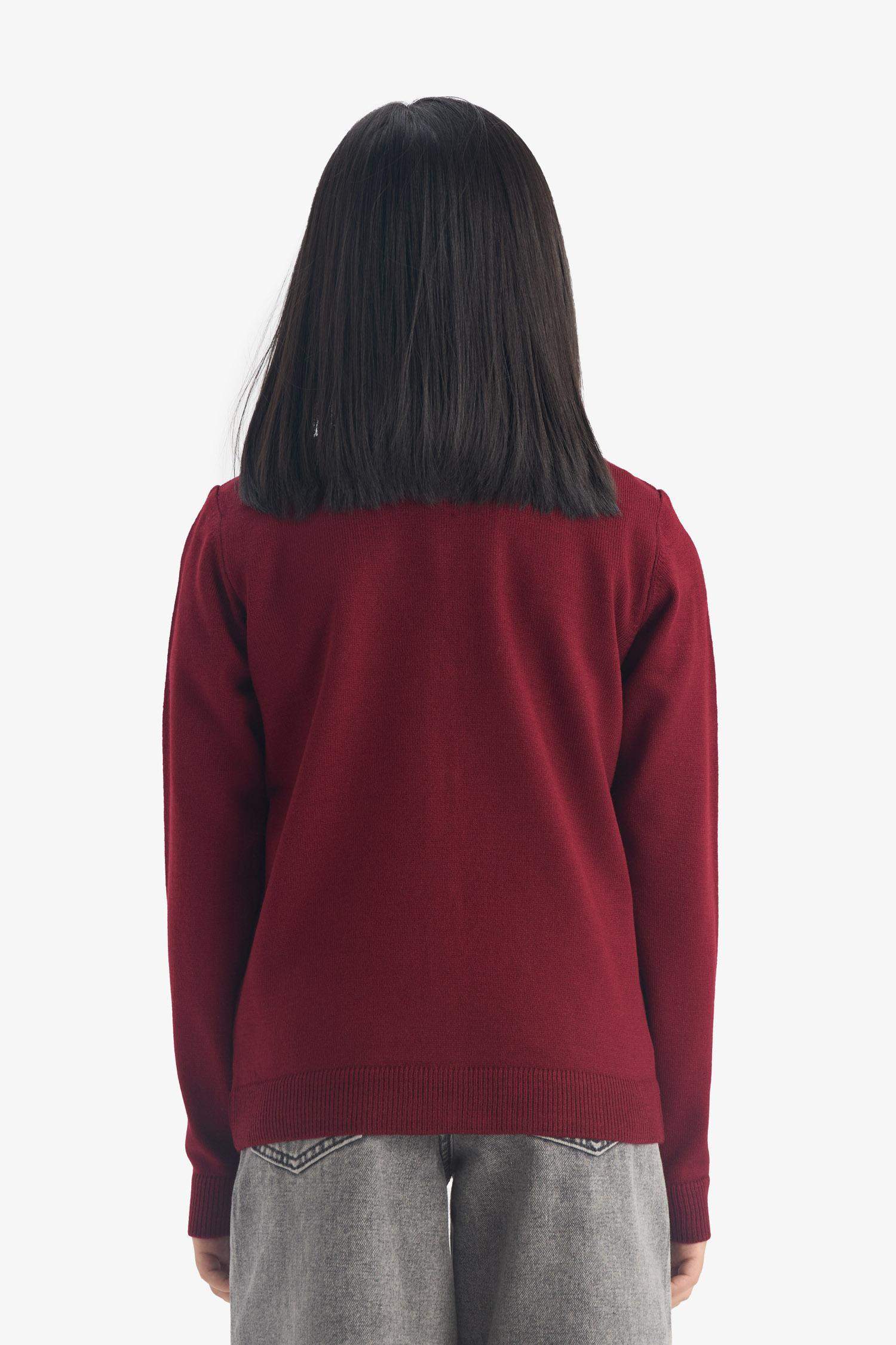 Kız Çocuk V Yaka Düğmeli Okul Triko Hırkası