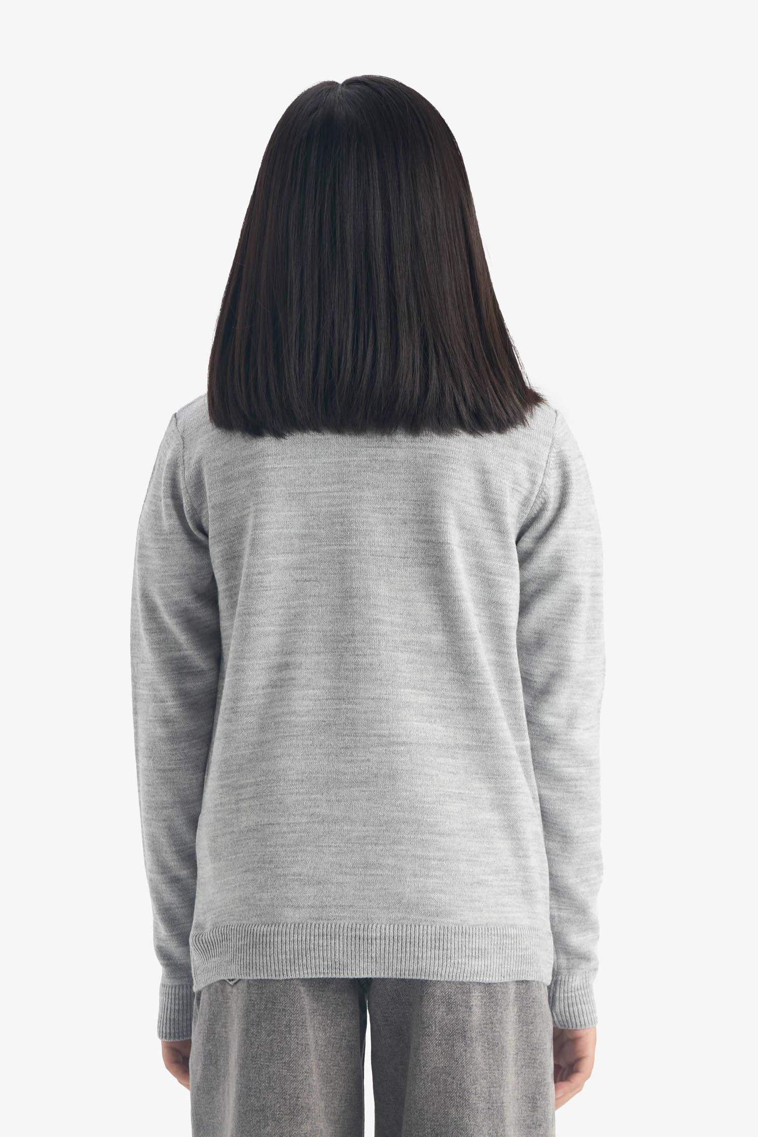 Kız Çocuk V Yaka Düğmeli Okul Triko Hırkası