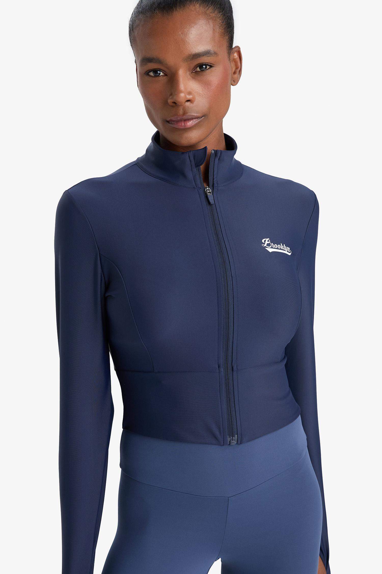 DeFactoFit Slim Fit Dar Kesim Dik Yaka Baskılı Ultra Esnek Fermuarlı Hırka