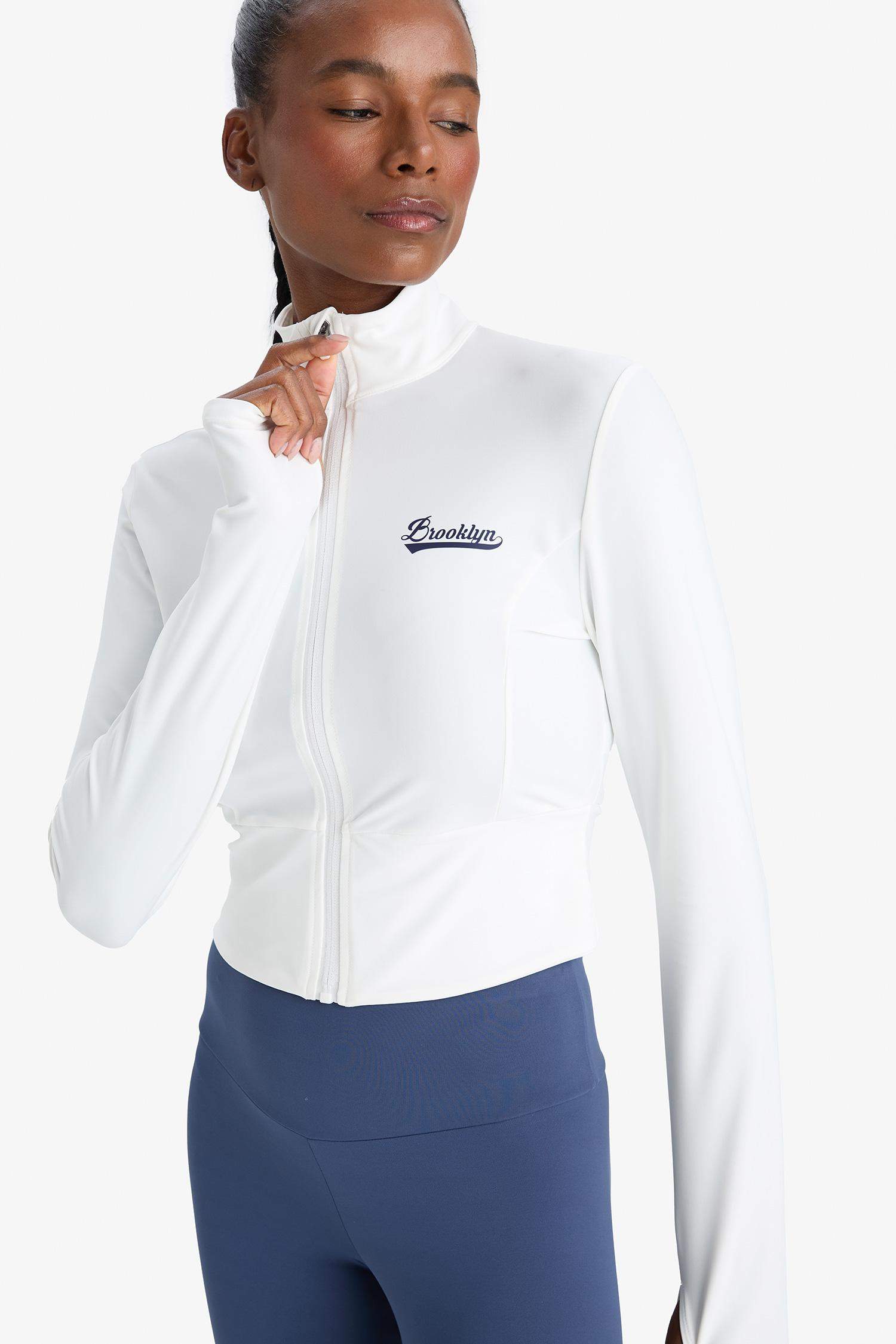 DeFactoFit Slim Fit Dar Kesim Dik Yaka Baskılı Ultra Esnek Fermuarlı Hırka