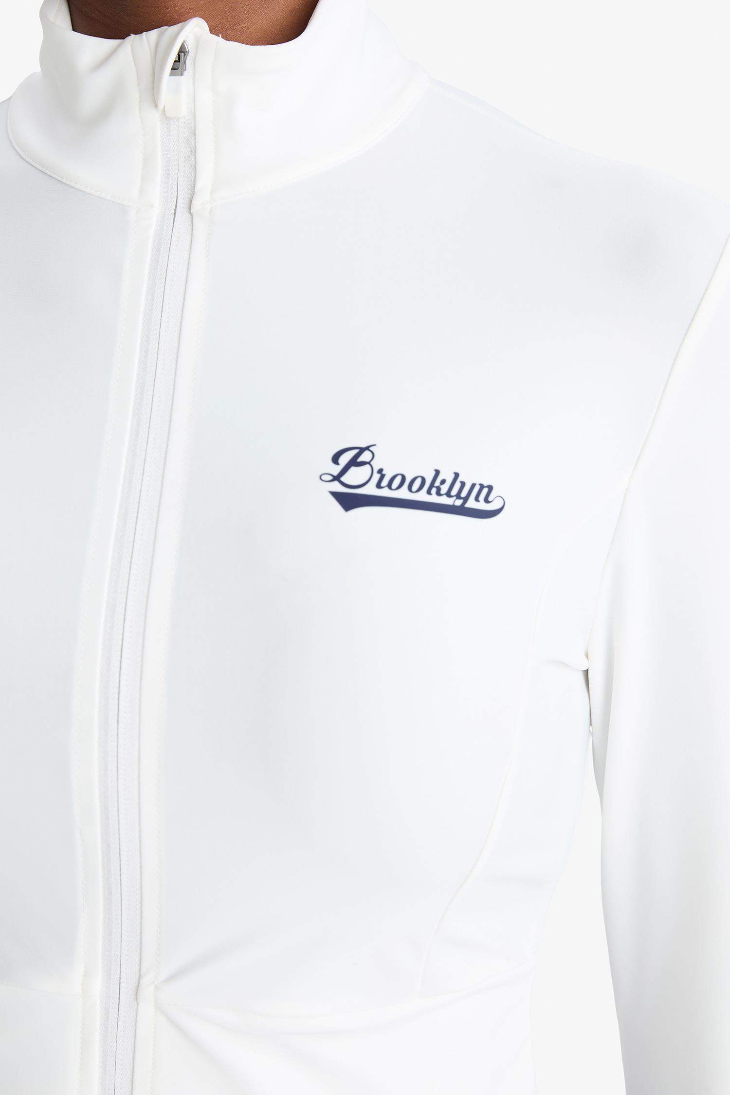 DeFactoFit Slim Fit Dar Kesim Dik Yaka Baskılı Ultra Esnek Fermuarlı Hırka