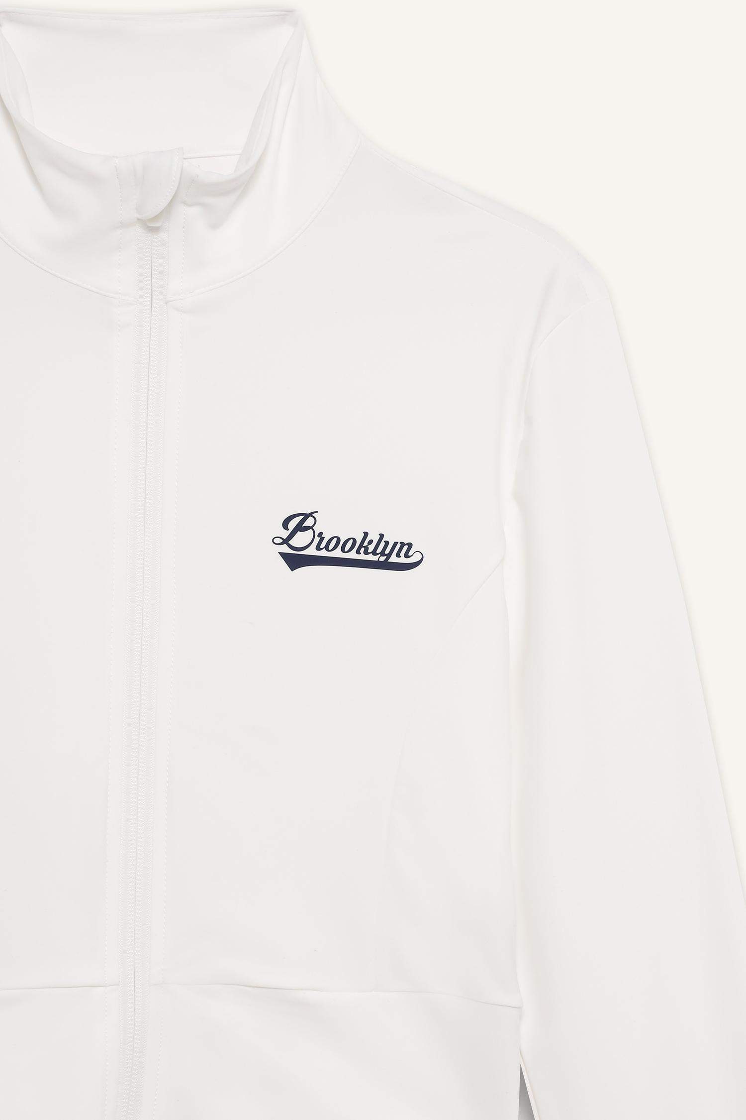 DeFactoFit Slim Fit Dar Kesim Dik Yaka Baskılı Ultra Esnek Fermuarlı Hırka