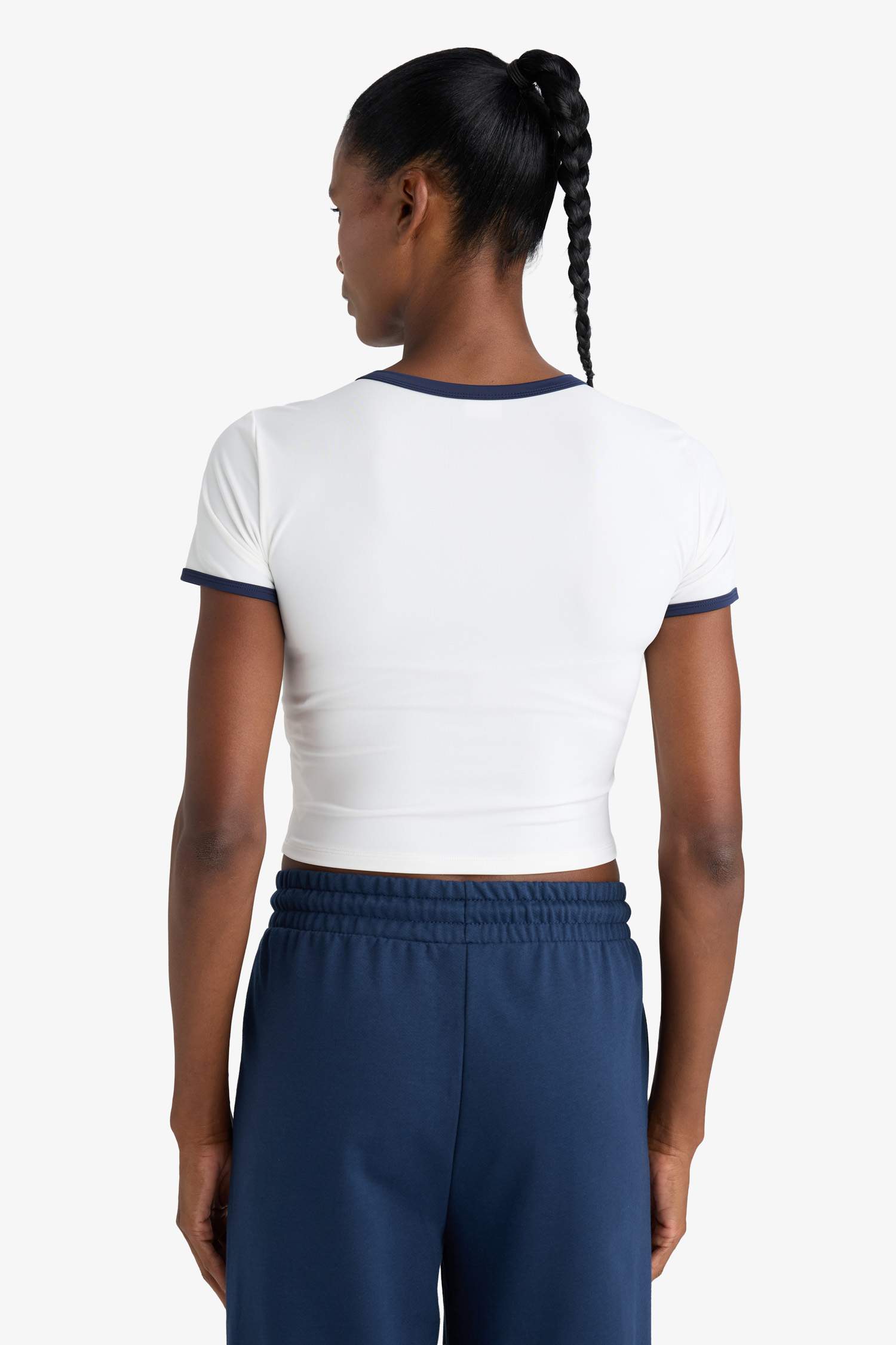 Спортивная футболка DeFactoFit Crop с круглым вырезом и принтом