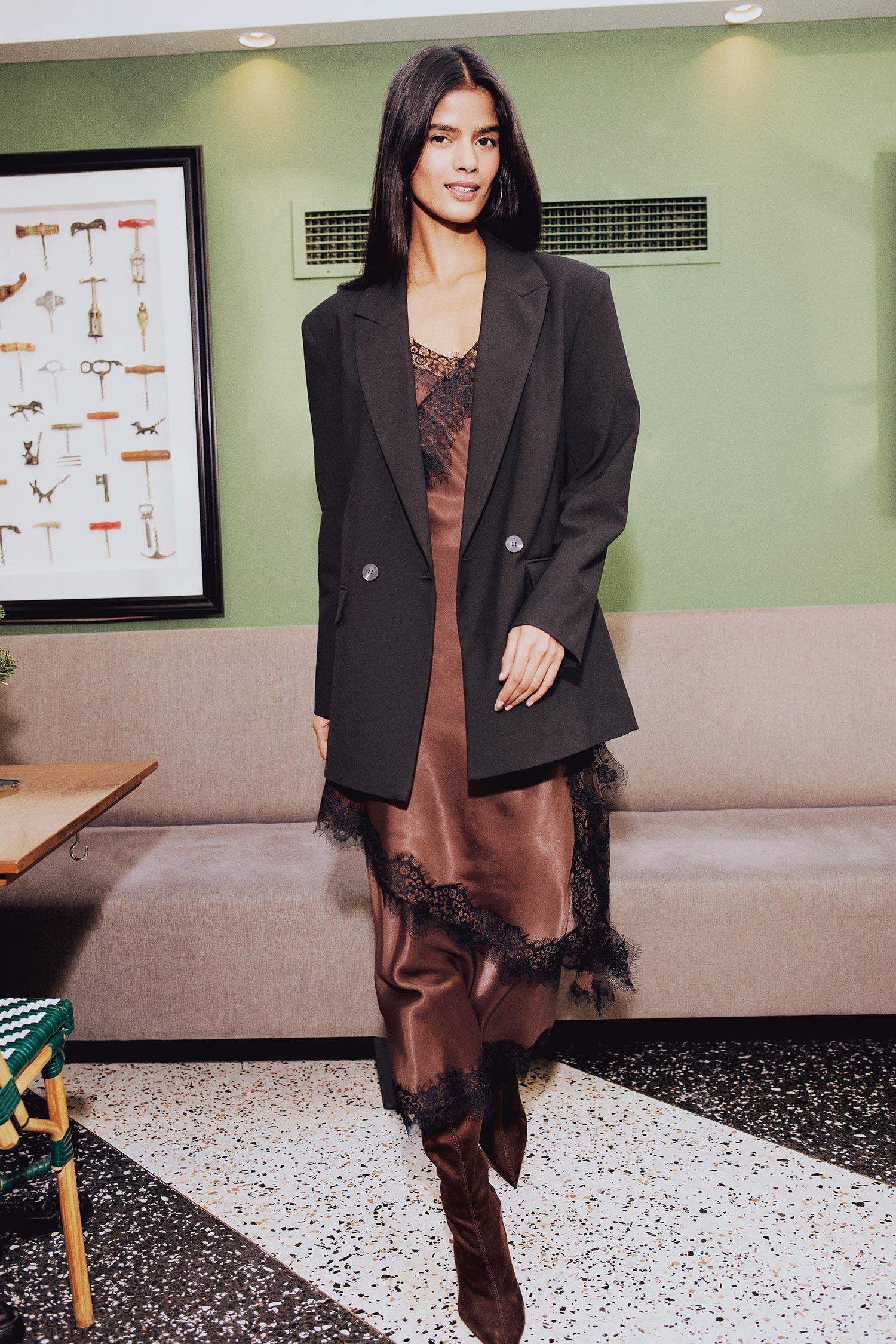 Oversize Fit Jacket Collar Blazer